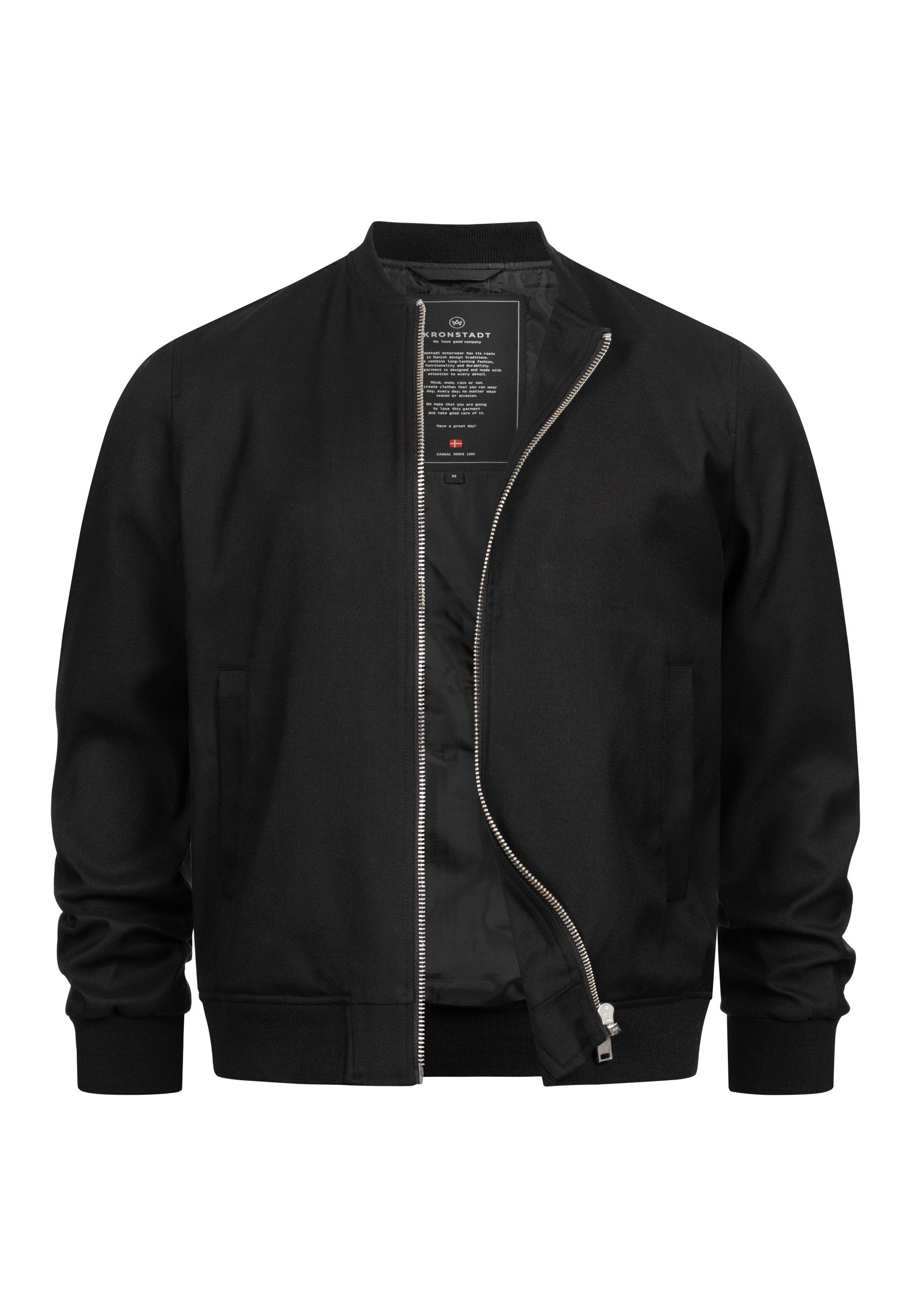 Kronstadt Bomberjacke Herren Hendrik bomber jacket Übergangsjacke mit Reißverschluss und Rippbündchen