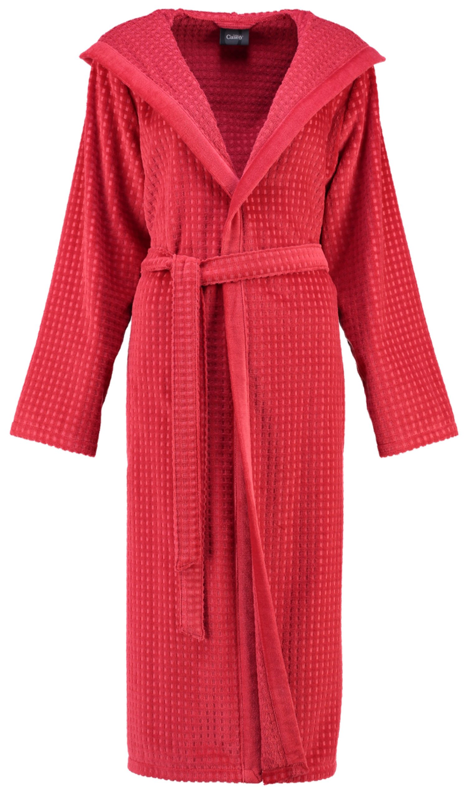 Cawö Damenbademantel, Langform, Baumwolle, Kapuze, Gürtel, Mit Kapuze günstig online kaufen