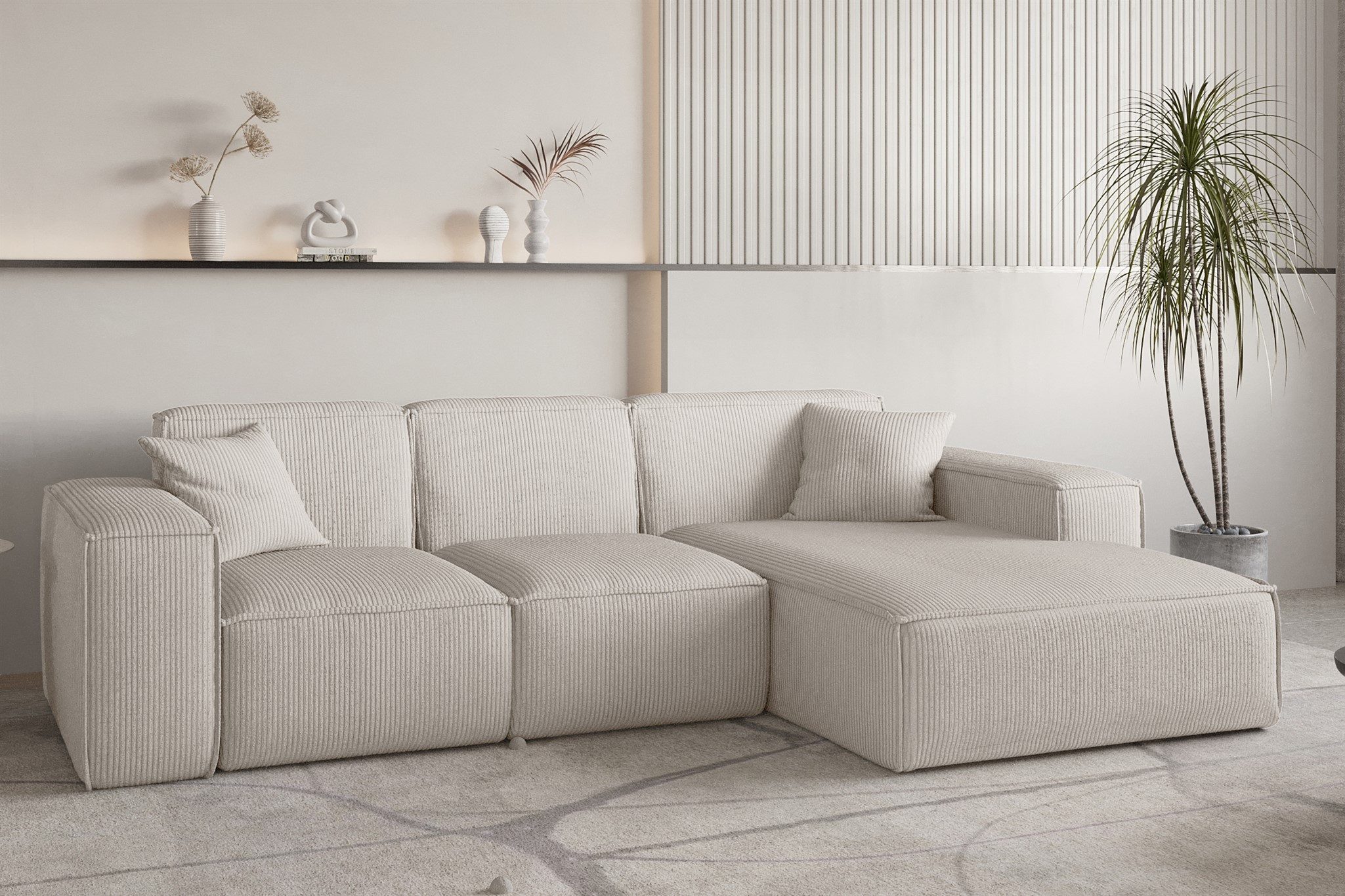 Ecksofa Designersofa CELES PREMIUM in Stoff Scala