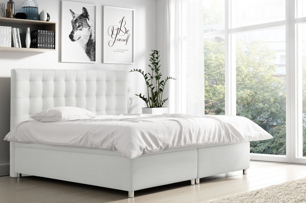 99rooms Boxspringbett Riverside (Schlafzimmerbett, Bett), mit Taschenfederkern Matratze, Topper, Bettkasten, Kopfteil gepolstert