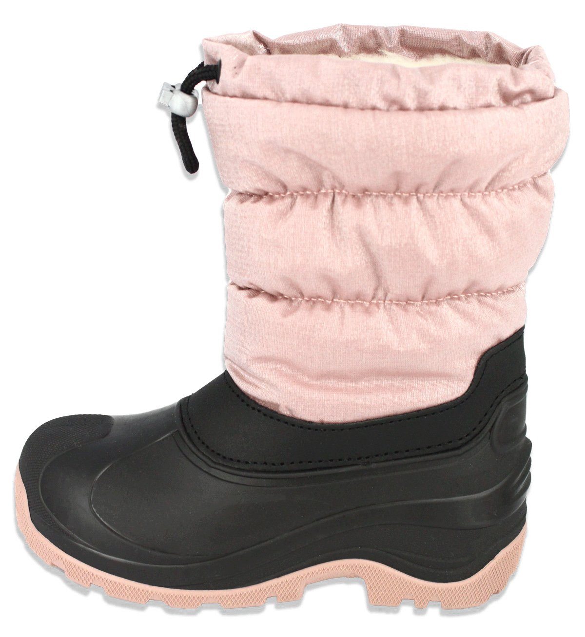 Beck Snowboots in beige oder rosa, für Jungen und Mädchen, Winterstiefel (sehr warmes, flauschiges Futter, für warme Füße bei Kälte und Schnee) rutschfeste Laufsohle