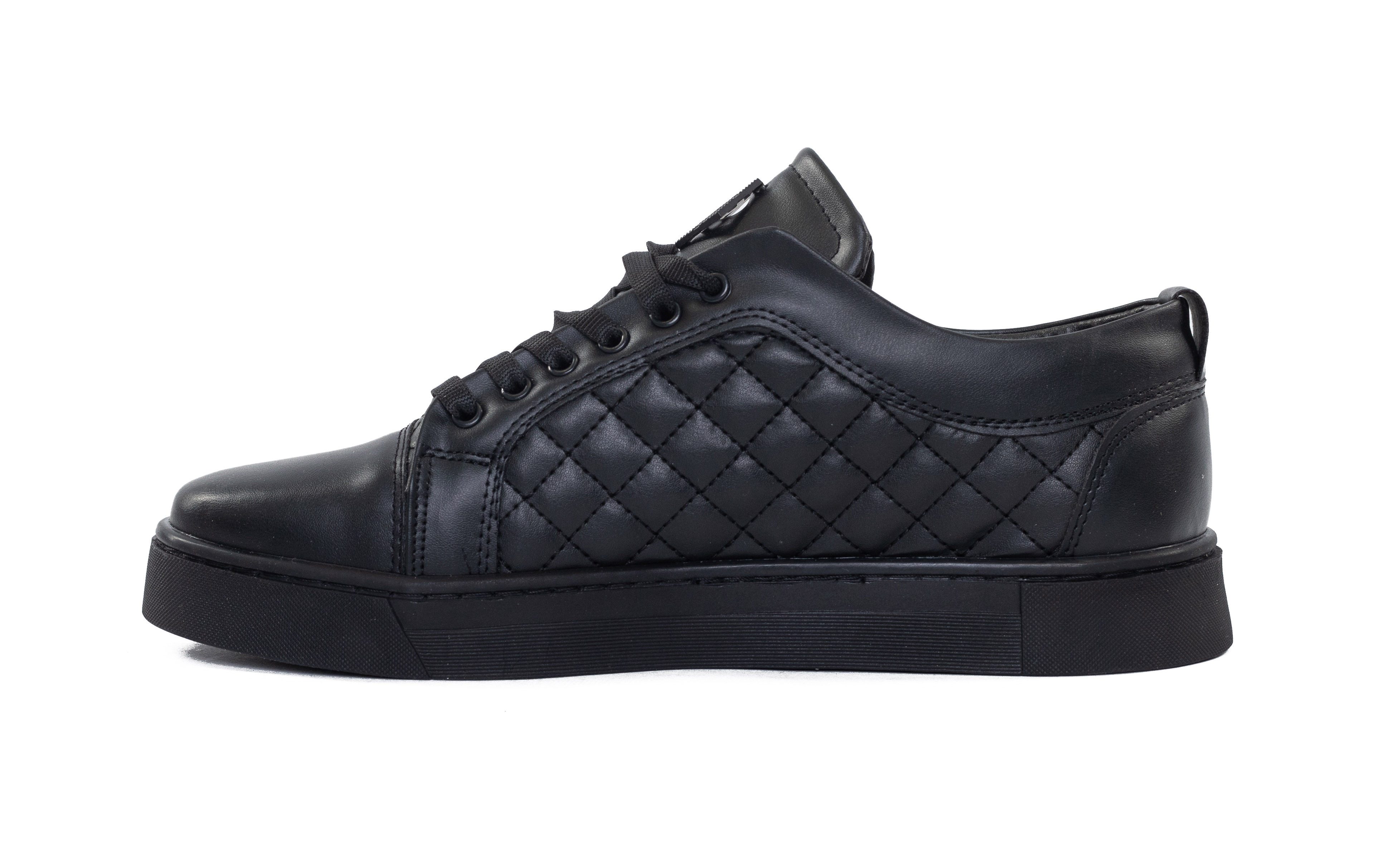 TAMBOGA Eleganter Herren-Sneaker mit Rautenmuster Schwarz günstig online kaufen