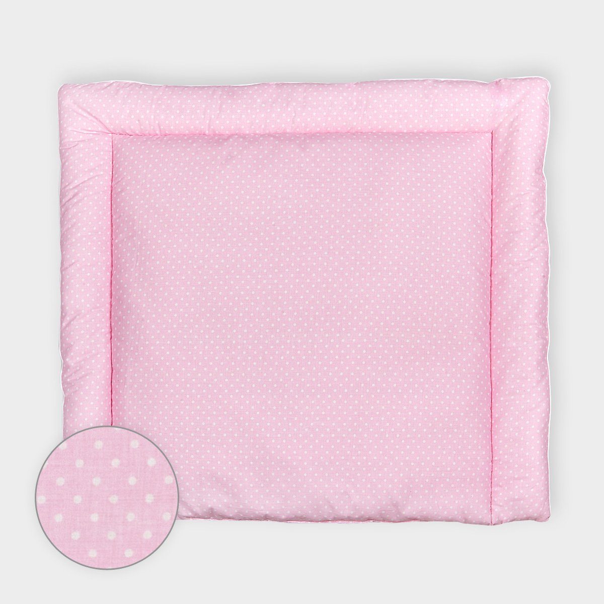 KraftKids Wickelauflage weiße Punkte auf Rosa, extra Weich (500 g/qm), mit antiallergenem Vlies gefüllt