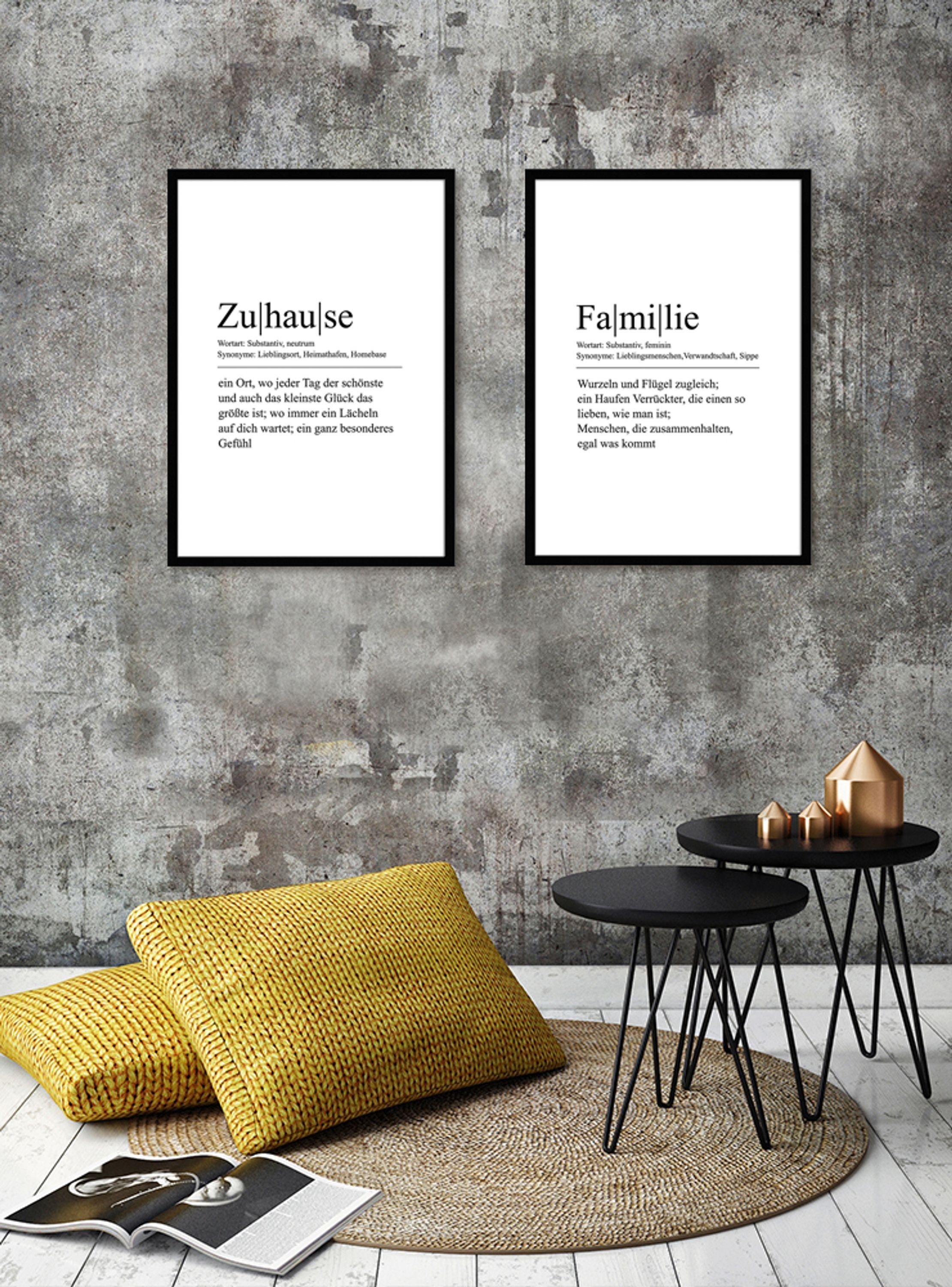 51x71cm Wort / artissimo mit Bild gerahmt Poster Spruch-Bild und Zuhause Rahmen Sprüche Spruch Zitate: Holz-Rahmen, mit Definition inkl.