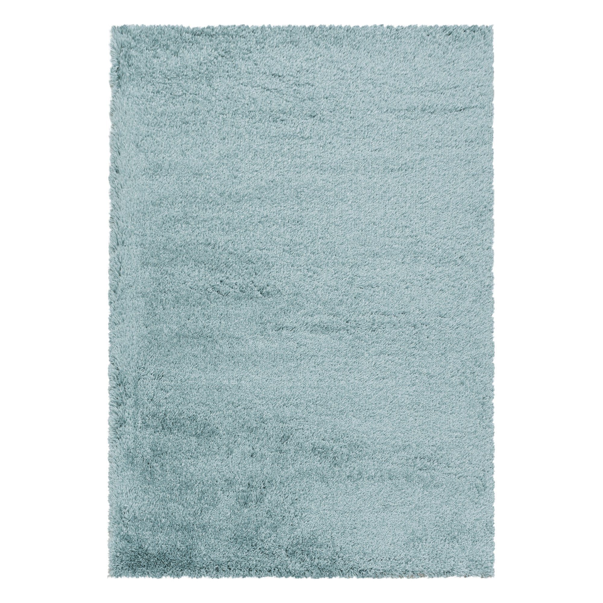 Hochflor-Teppich Langflor-Teppich hochwertigem Flor, Florhöhe Höhe: Wohnzimmer recheck, blau modern, mm, mm, Giantore, 30 30