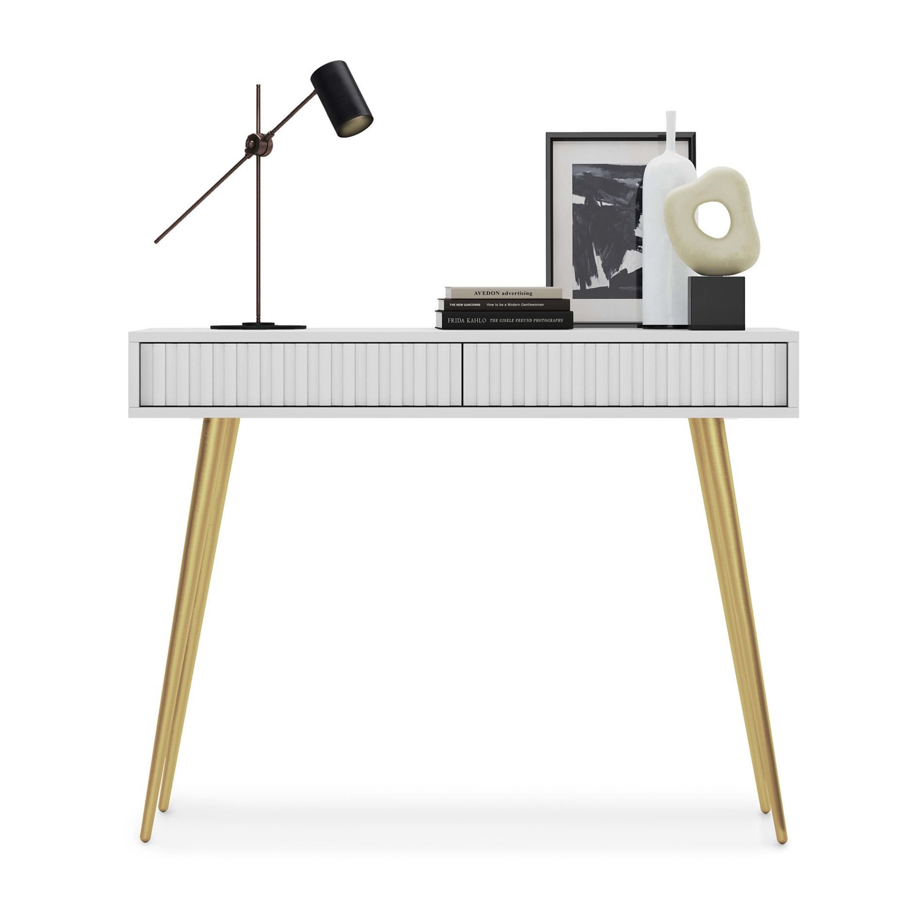 Selsey Schminktisch BELLO, 2 Schubladen, Metallgestell