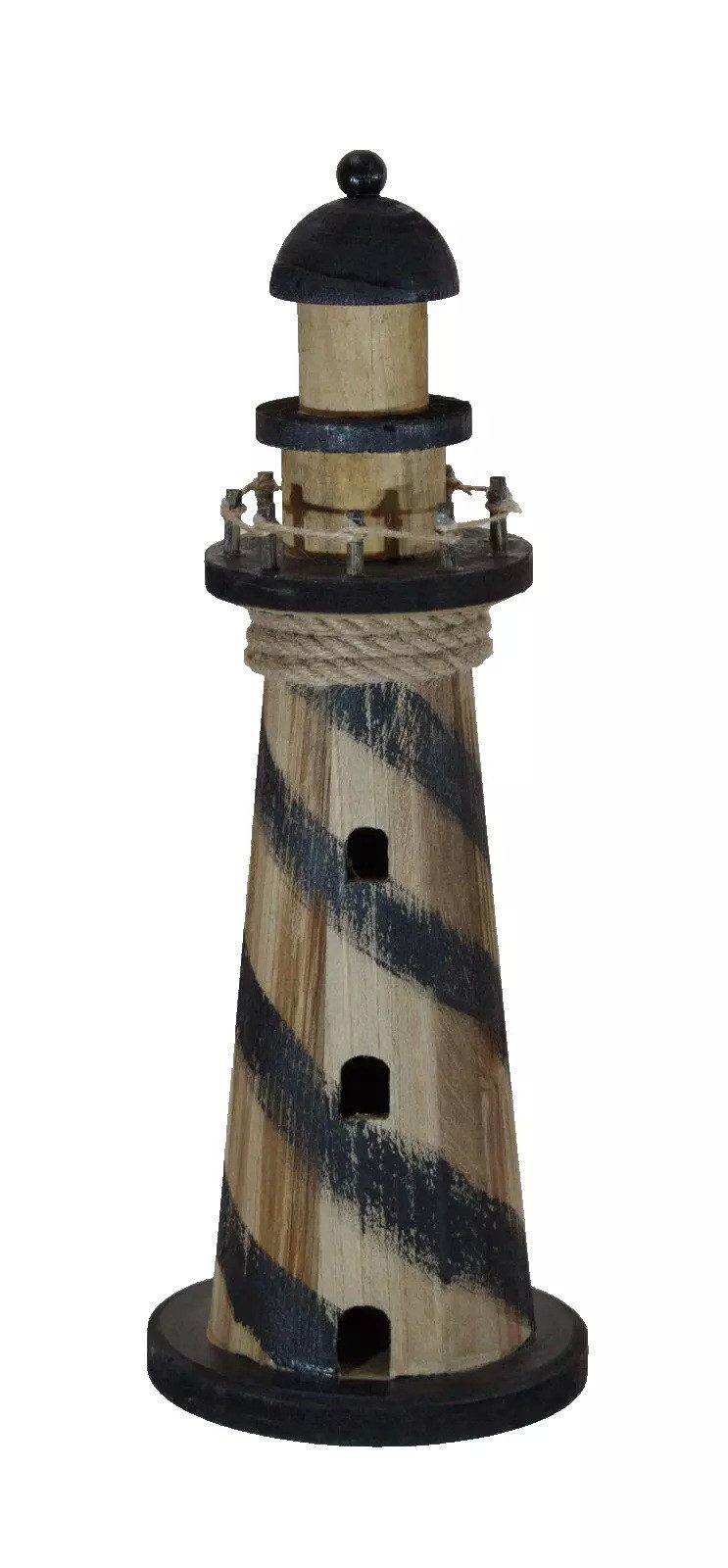 Kaufhaus le petit Dekofigur Deko Leuchtturm Holz Maritim Garten Figur Skulptur Objekt Turm, Dekoskulptur, Dekoobjekt, Maritimfigur aus Holz