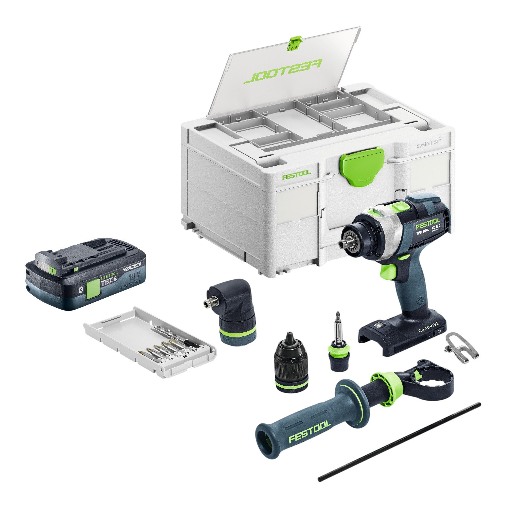 FESTOOL Akku-Schlagbohrschrauber TPC 18/4-Basic-Set 18 V 75 Nm Brushless + 1x Akku 4,0 Ah + Systainer