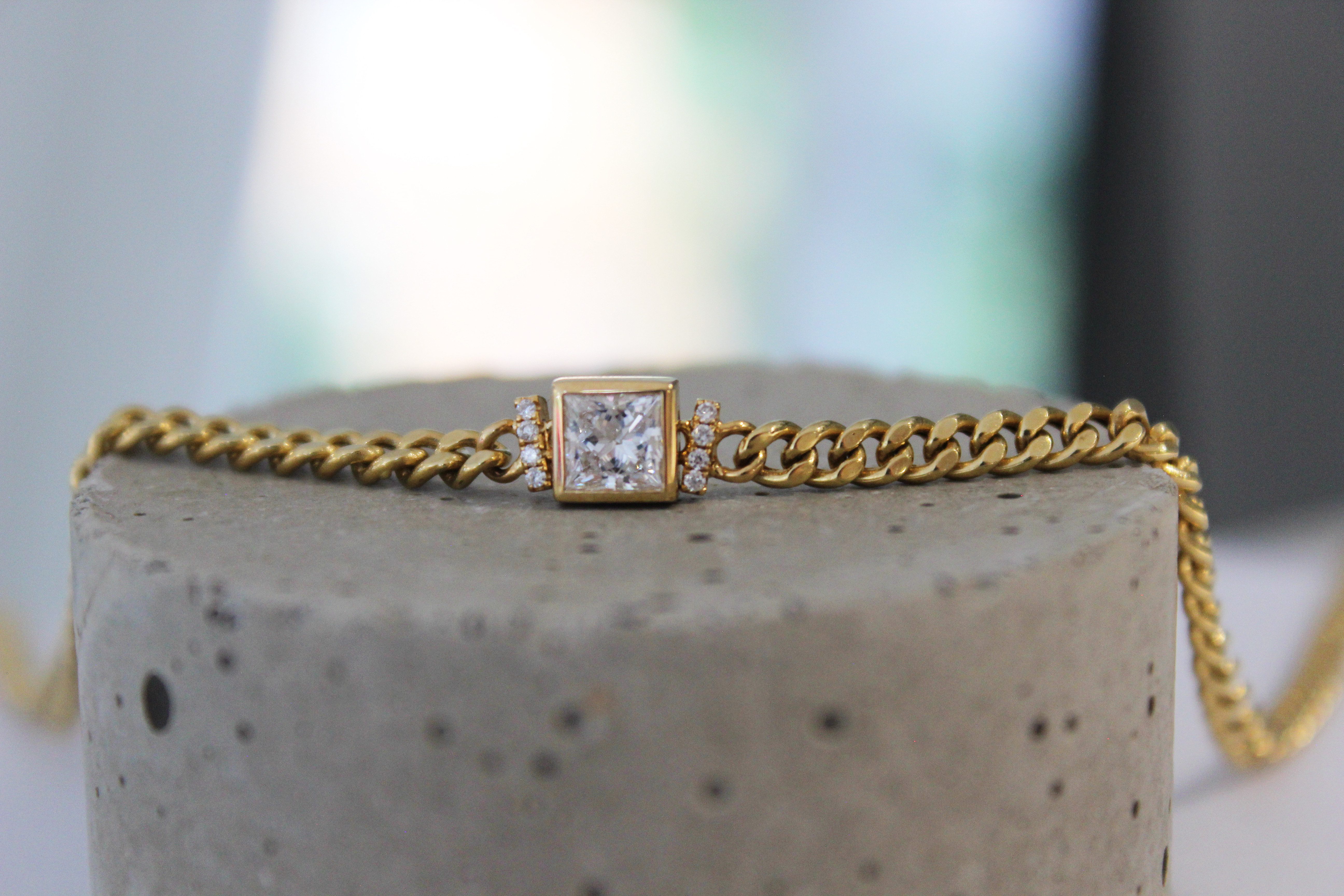 Sternvoll Goldkette IGI zert. VVS Cuban Collier 0.57 ct Diamanten 750 Gold, günstig online kaufen