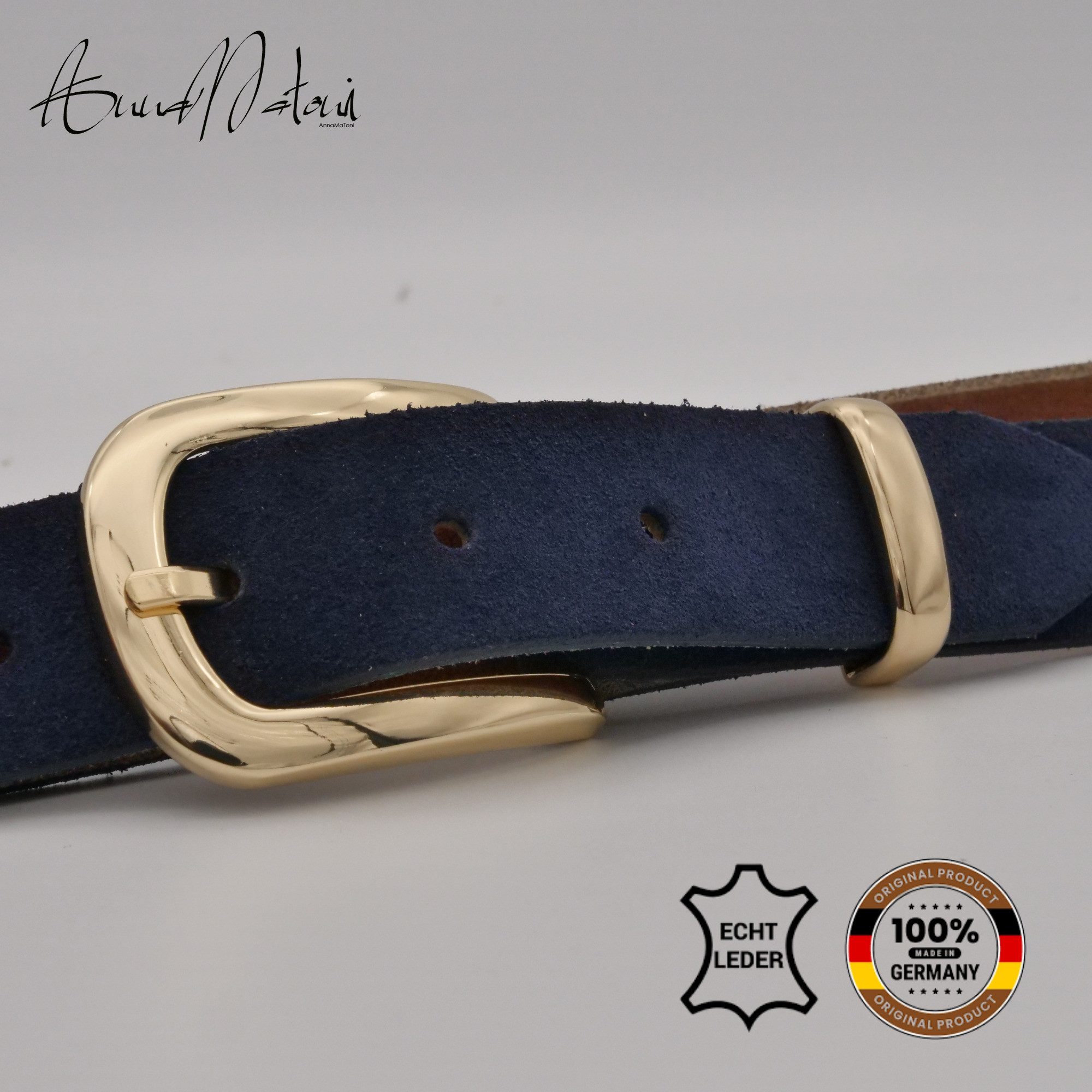 AnnaMatoni Ledergürtel AnnaMatoni Damen Ledergürtel in hochwertigem Velour Leder 3cm