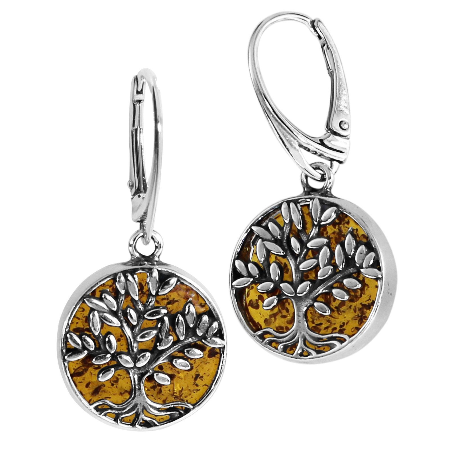OSTSEE-SCHMUCK Paar Ohrhänger Ostsee-Schmuck Ohrhänger Lebensbaum 17 mm (2-tlg)