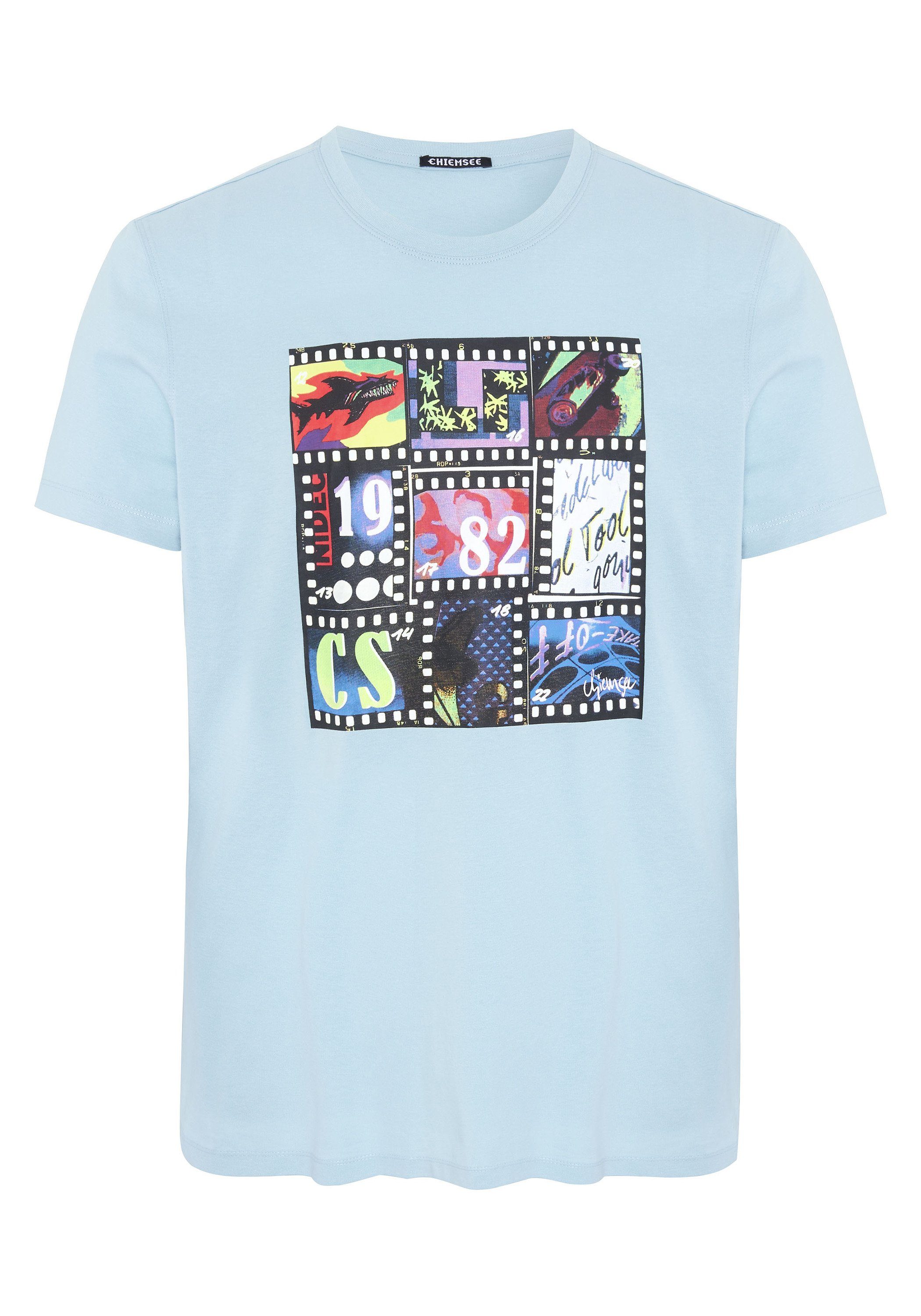 Chiemsee Print-Shirt T-Shirt mit Art-Frontprint 1 Sky Blue