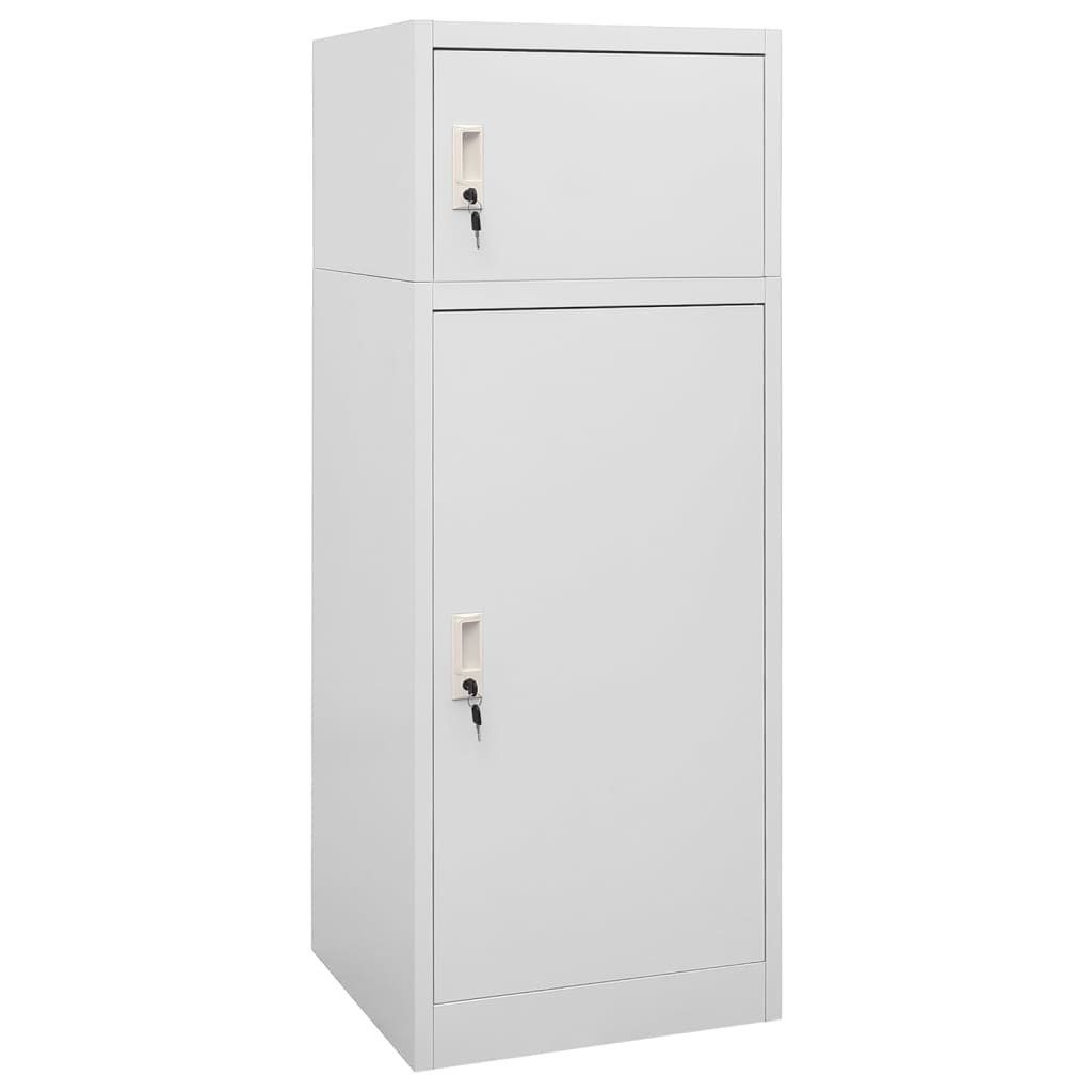 vidaXL Aktenschrank 53 x 53 x 140 cm Sattelschrank Hellgrau 53x53x140 cm Stahl