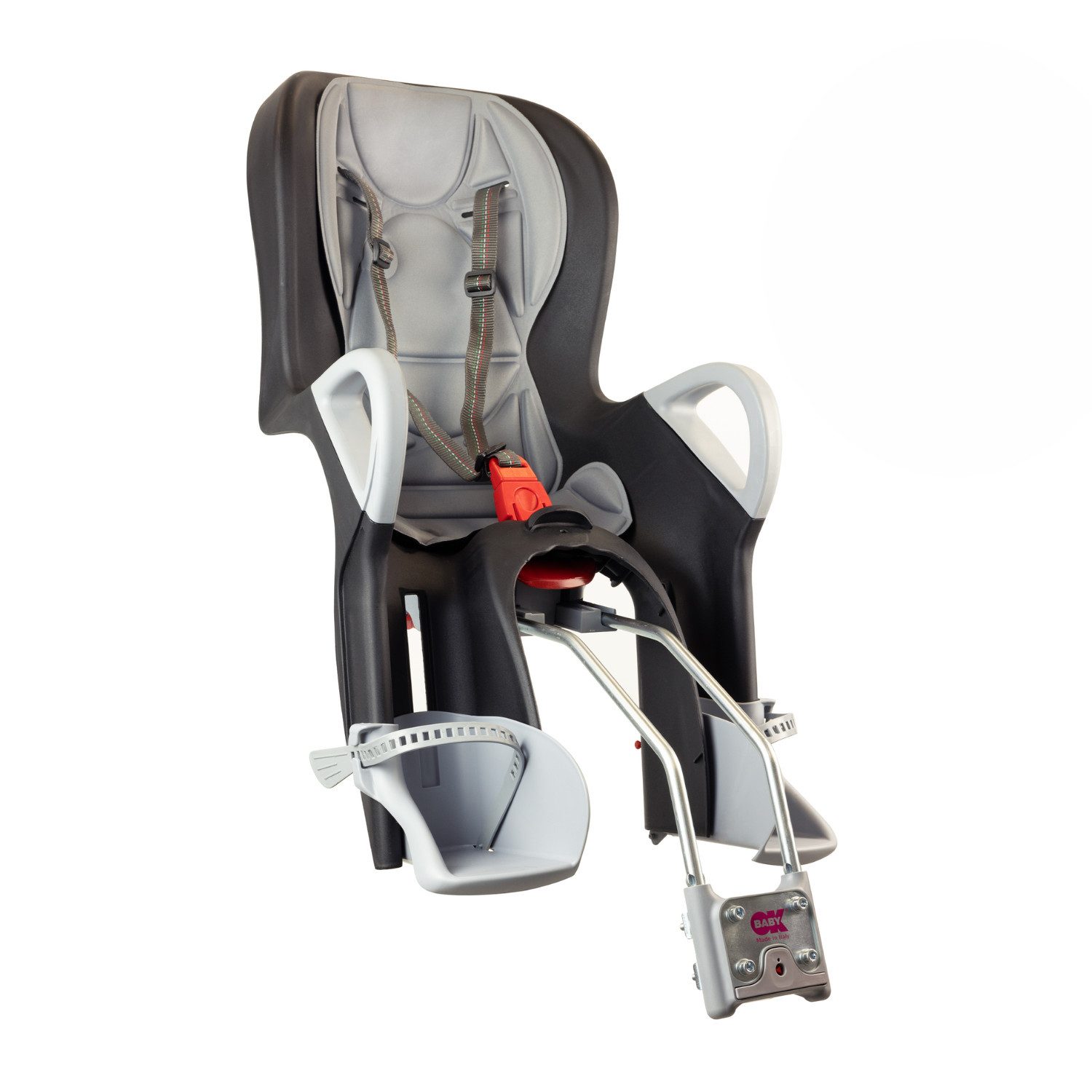 OK Baby Fahrradkindersitz 10+ - Schwarz, Kinder Fahrradsitz von 9 Monate bis 22 kg mit Sitzpolsterung