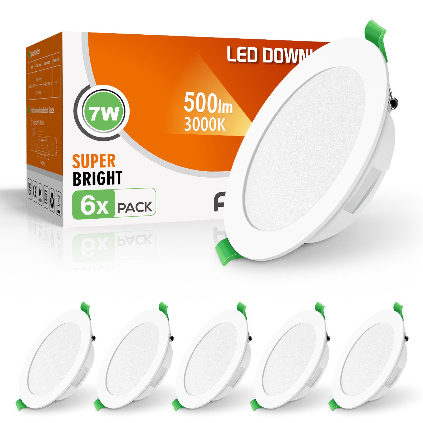 ALUSSO LED Einbaustrahler 6er-Set, IP44 Ultraflacher günstig online kaufen