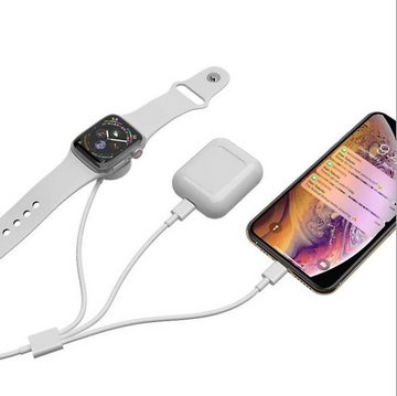 OIITH iPhone & Apple Watch 3in 1 Ladekabel 2xLightning + Magnetisch / USB USB-Ladegerät