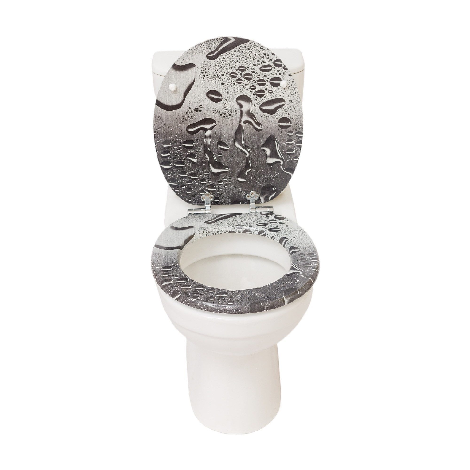 SINOBATH WC-Sitz Toilettensitz mit MDF-Holzkern & Absenkautomatik (mit Ergonomischem O-Ring, Modern-Premium-Design,Einfache Installation, Stummschaltung, Stilvolles Muster, Spezialbeschichtung), -Bis zu 200 kg Belastbar