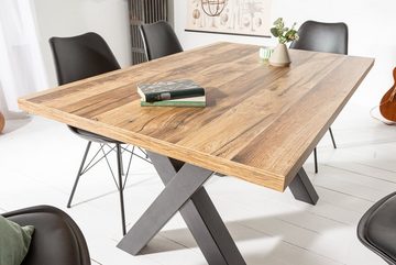 riess-ambiente Esstisch MONTREAL 140cm natur / schwarz (Einzelartikel, 1-St), Eiche-Holz-Design · X-Gestell · bis 6 Personen · Industrial