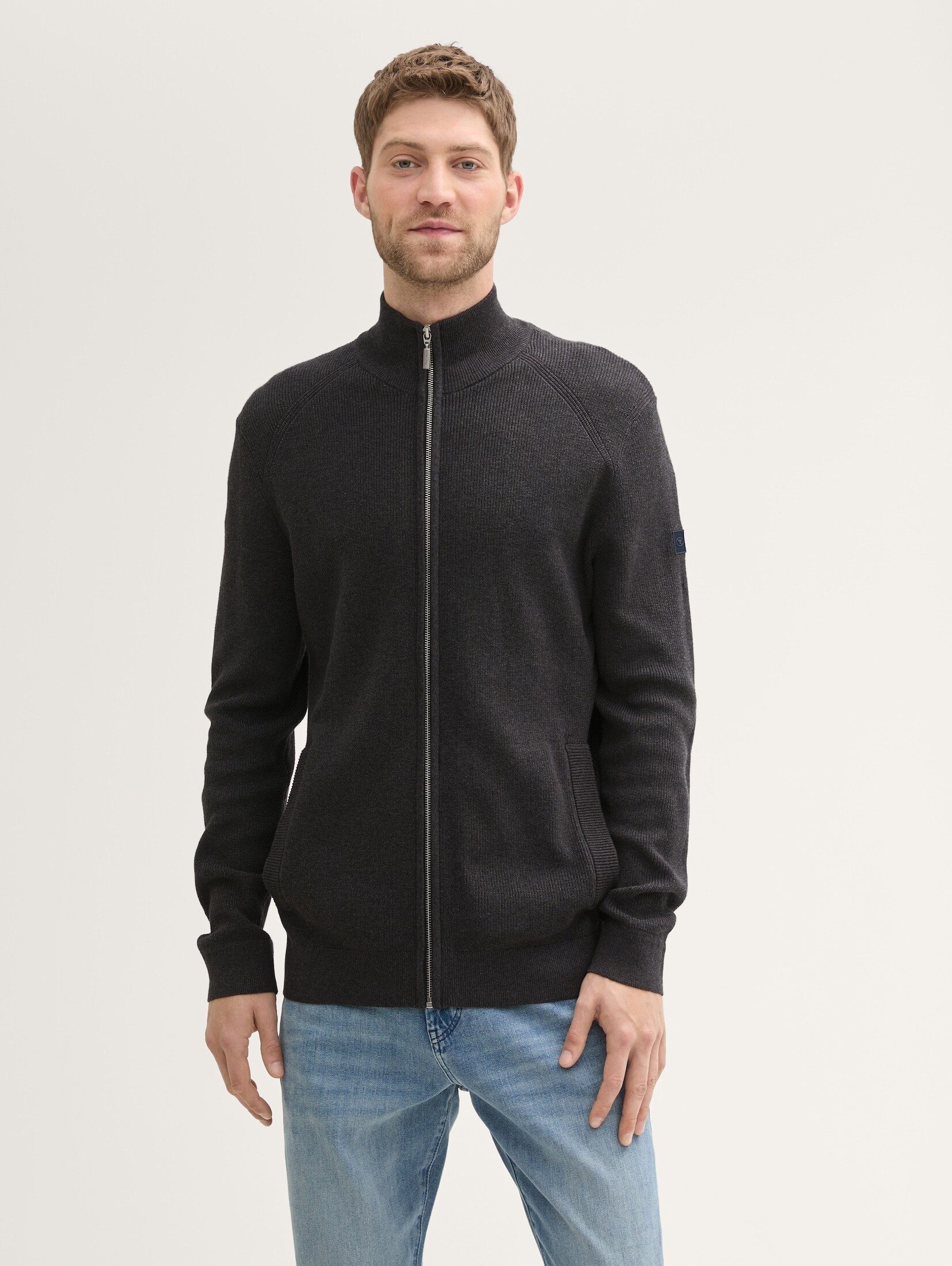 Tom Tailor Herren Strickjacke STRUCTURED KNIT - Regular Fit günstig online kaufen