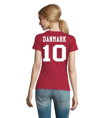 Blondie & Brownie T-Shirt Damen Dänemark Danmark Denmark Sport Trikot Fußball Meister EM