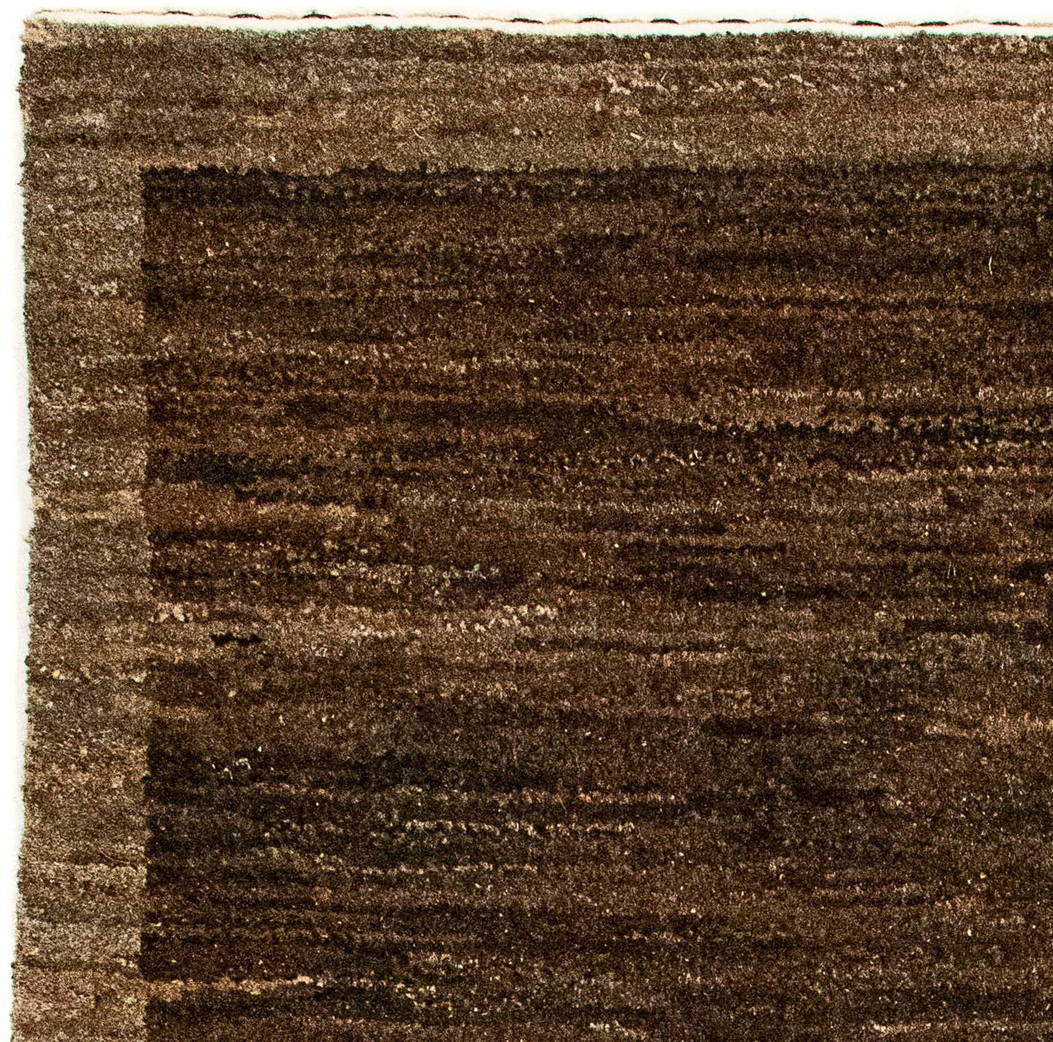 Zertifikat x 96 mm, Wohnzimmer, 18 - - 62 Gabbeh cm morgenland, Wollteppich mit Höhe: Indus Einzelstück dunkelbraun, rechteckig, - Handgeknüpft,