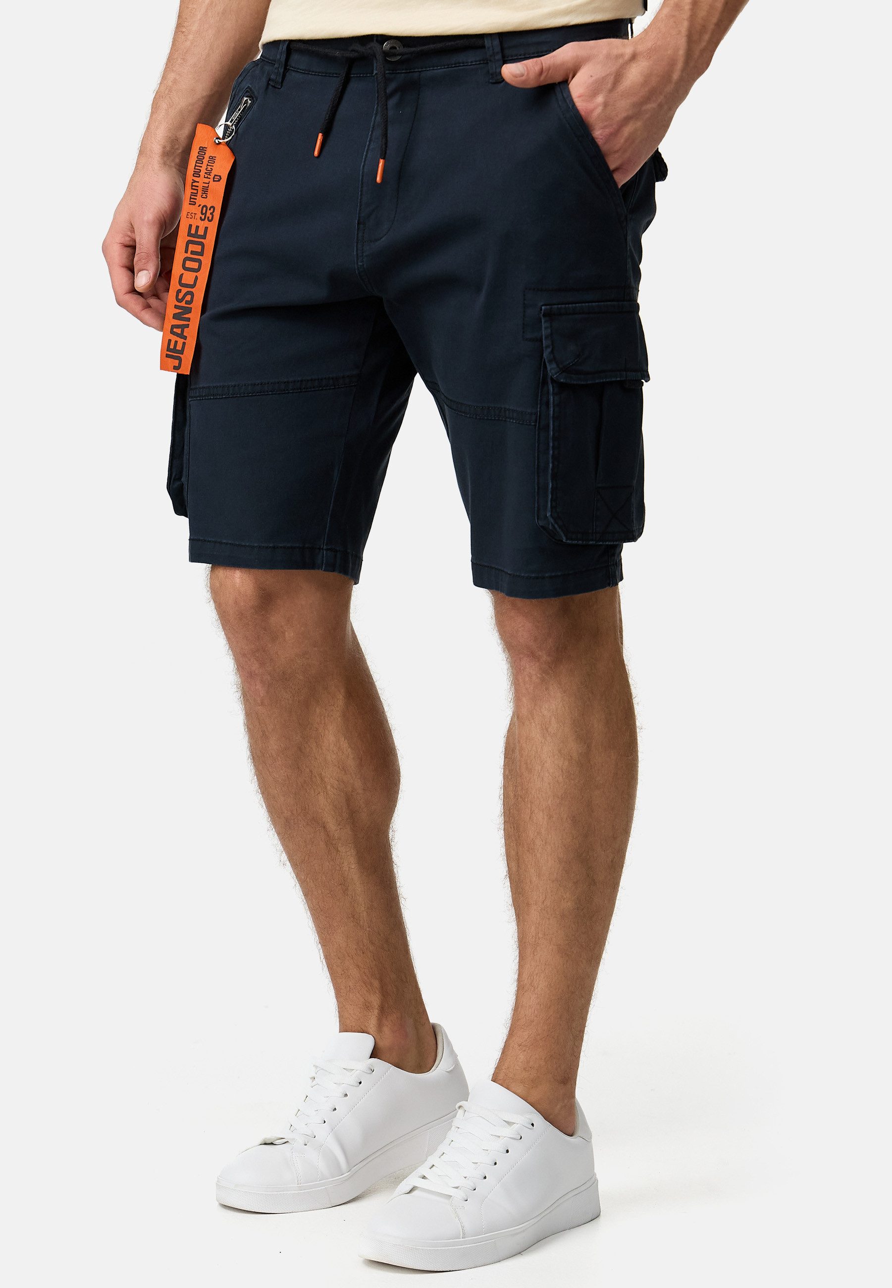 Indicode Cargoshorts Herren INArnold Cargo Shorts Herrenshorts mit 6 Taschen und Kordelzug
