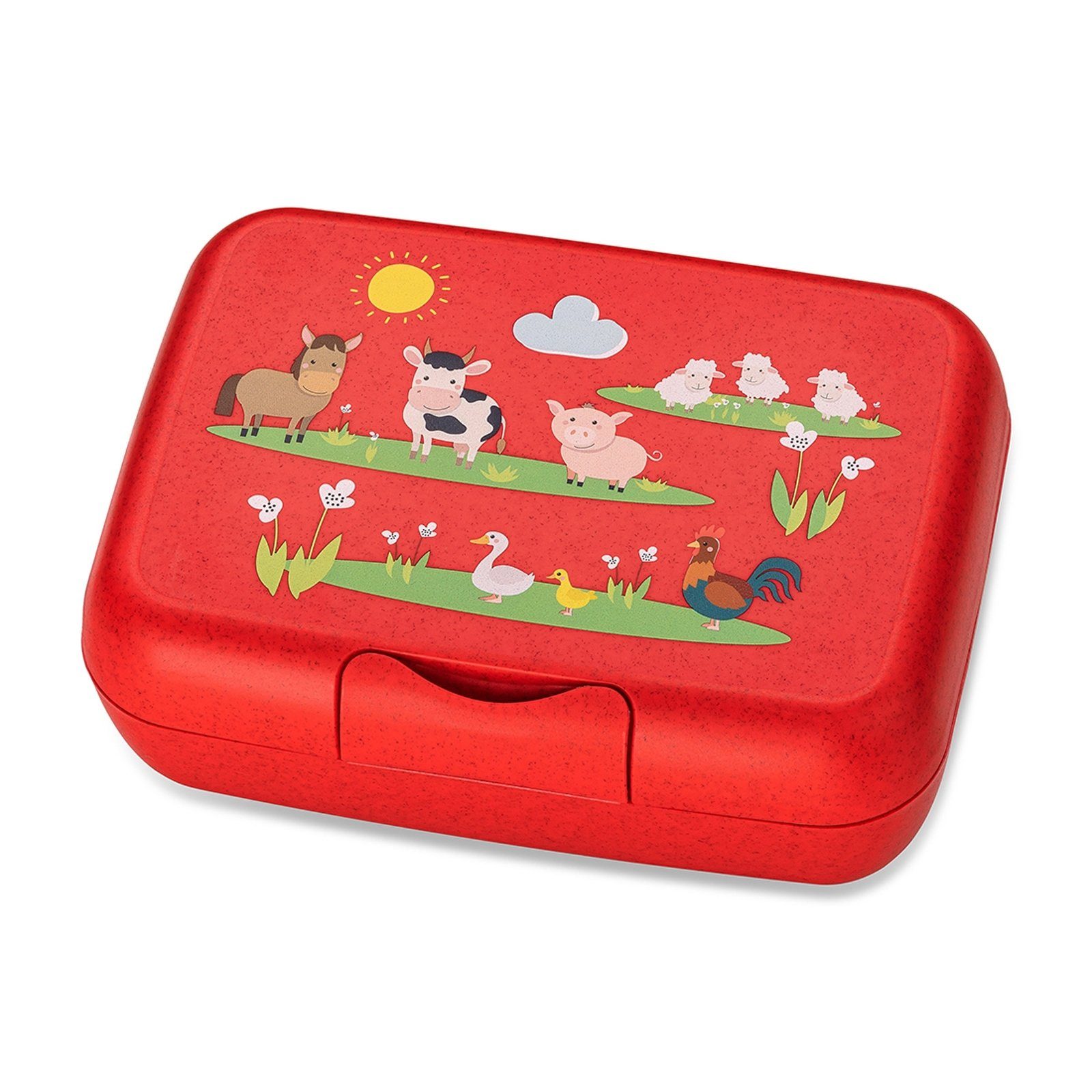 (Stück, CANDY mit L KOZIOL Brotdose Lunchbox 1-tlg), Kinder Lunchbox FARM, Trennschale Kunststoff,
