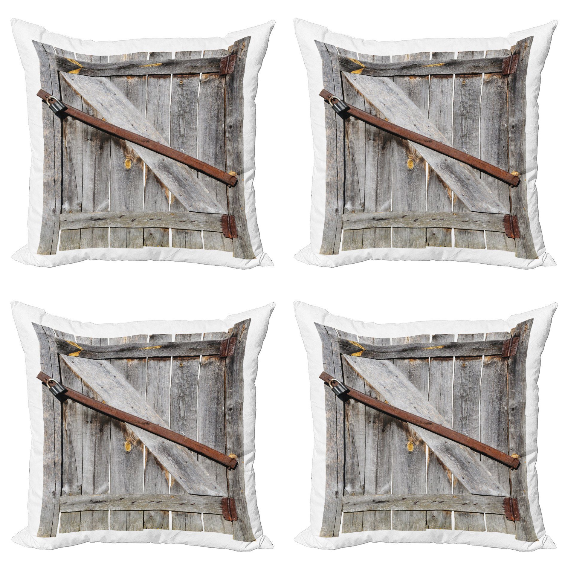 Kissenbezüge Modern Accent Doppelseitiger (4 Scheunentor Digitaldruck, Im Stück), Holz von Alter Abakuhaus Rustikal