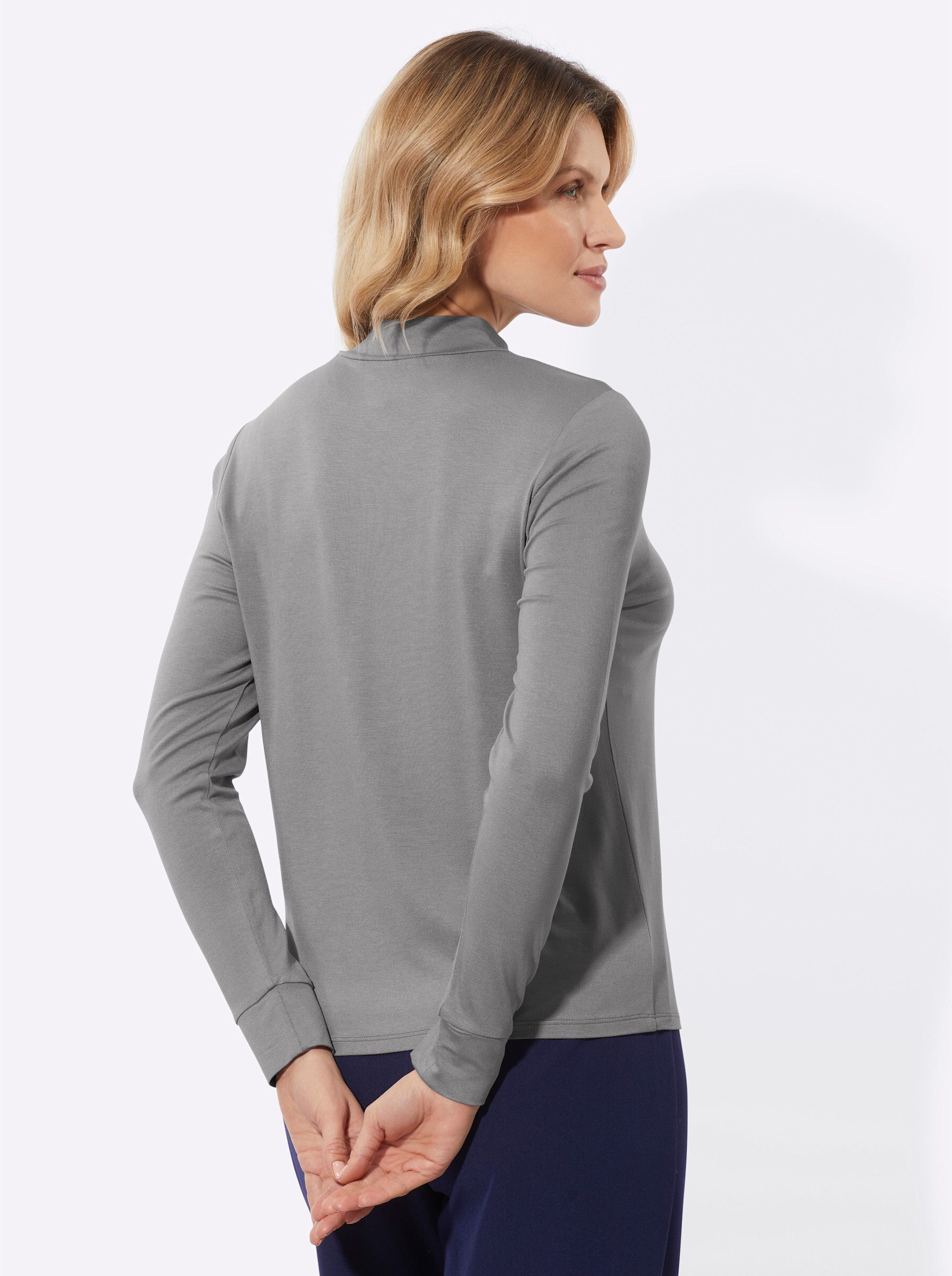 Sieh an! T-Shirt Stehkragenshirt . günstig online kaufen