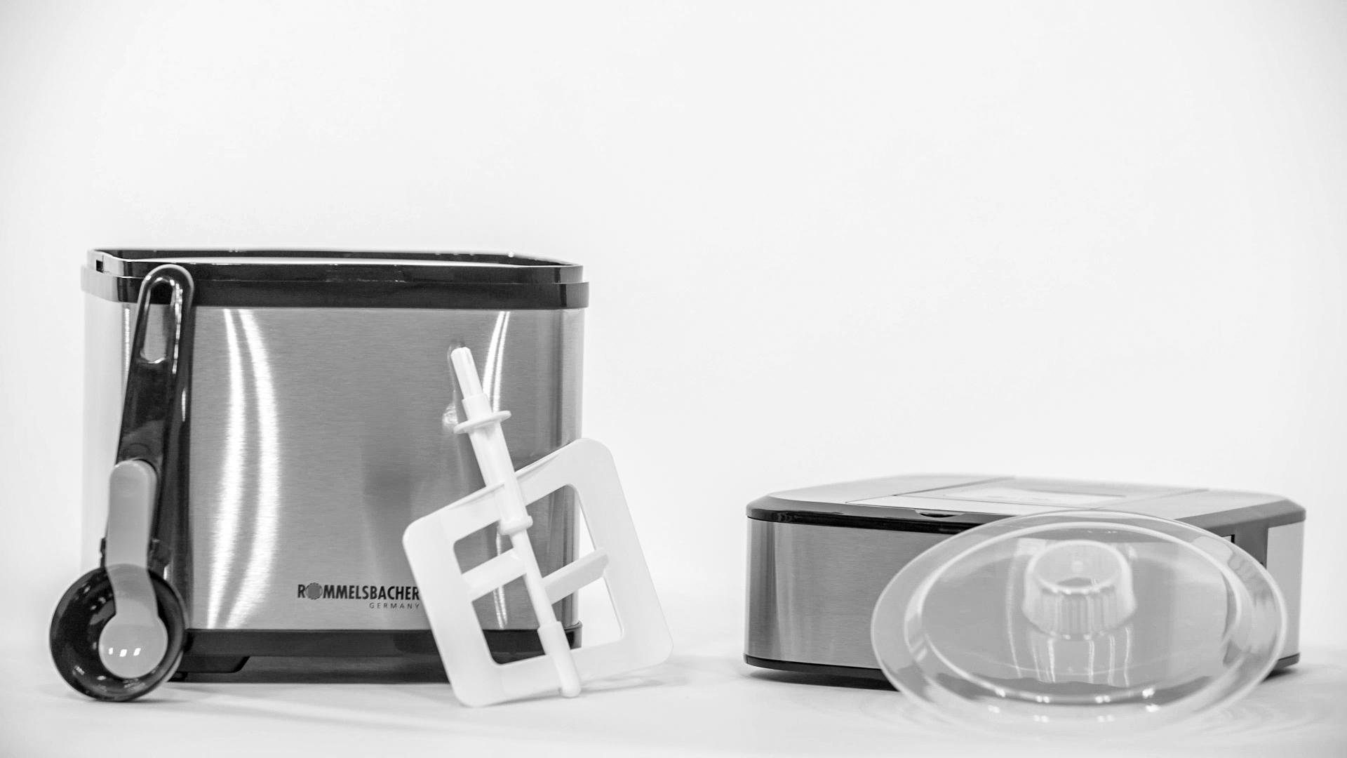 Rommelsbacher Eismaschine IM 12 Kurt, 1,50 l, 12,00 W, Cremiges Eis, Frozen Yogurt, Sorbet, Slush