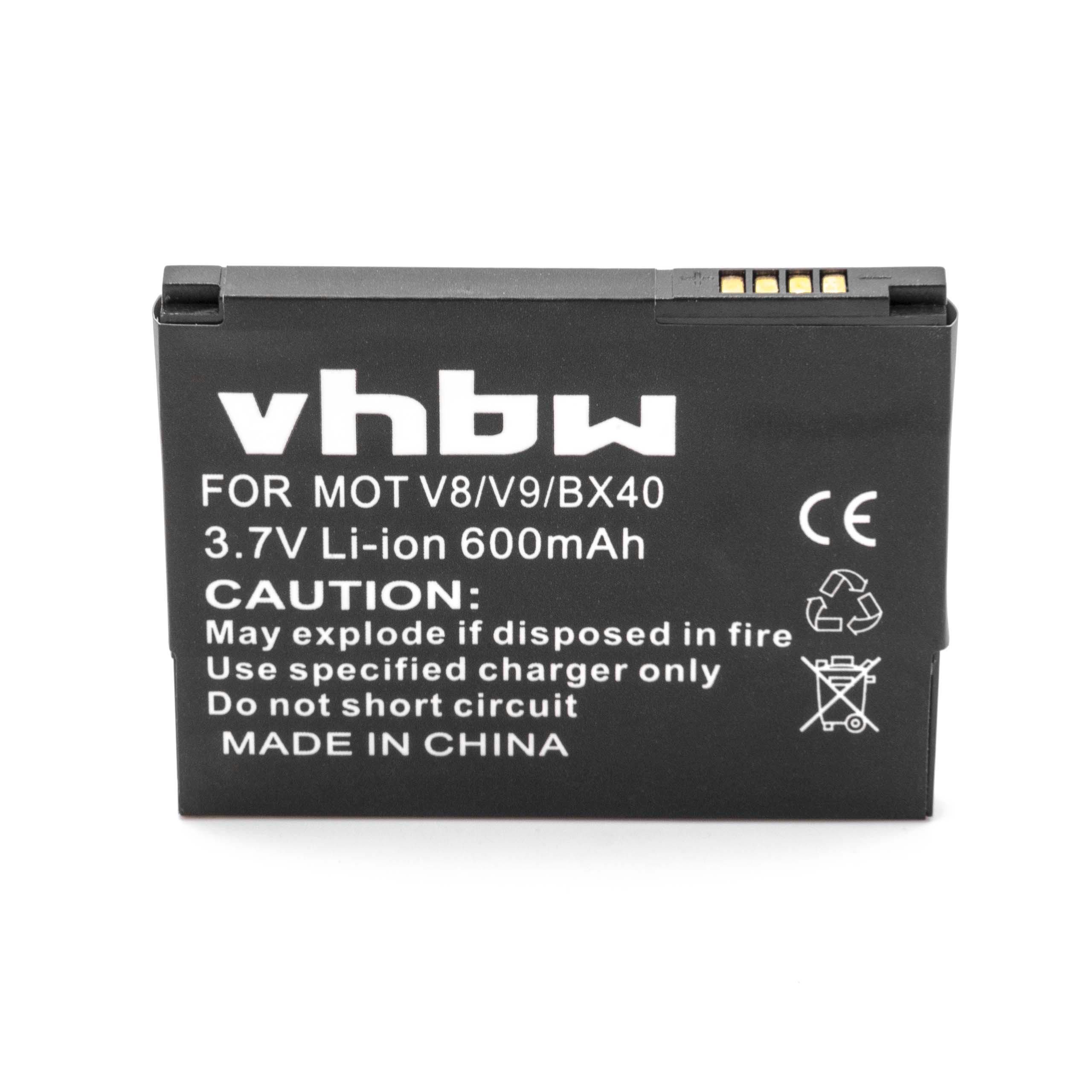 vhbw Akku passend für Motorola MOTO JEWEL, MOTO U8, MOTO U9, MOTORAZR2 V9, Smartphone-Akku Akku Li-Ion 600 mAh (3,7 V), Leistungsfähiger Austausch-Akku für Telefon, Smartphone