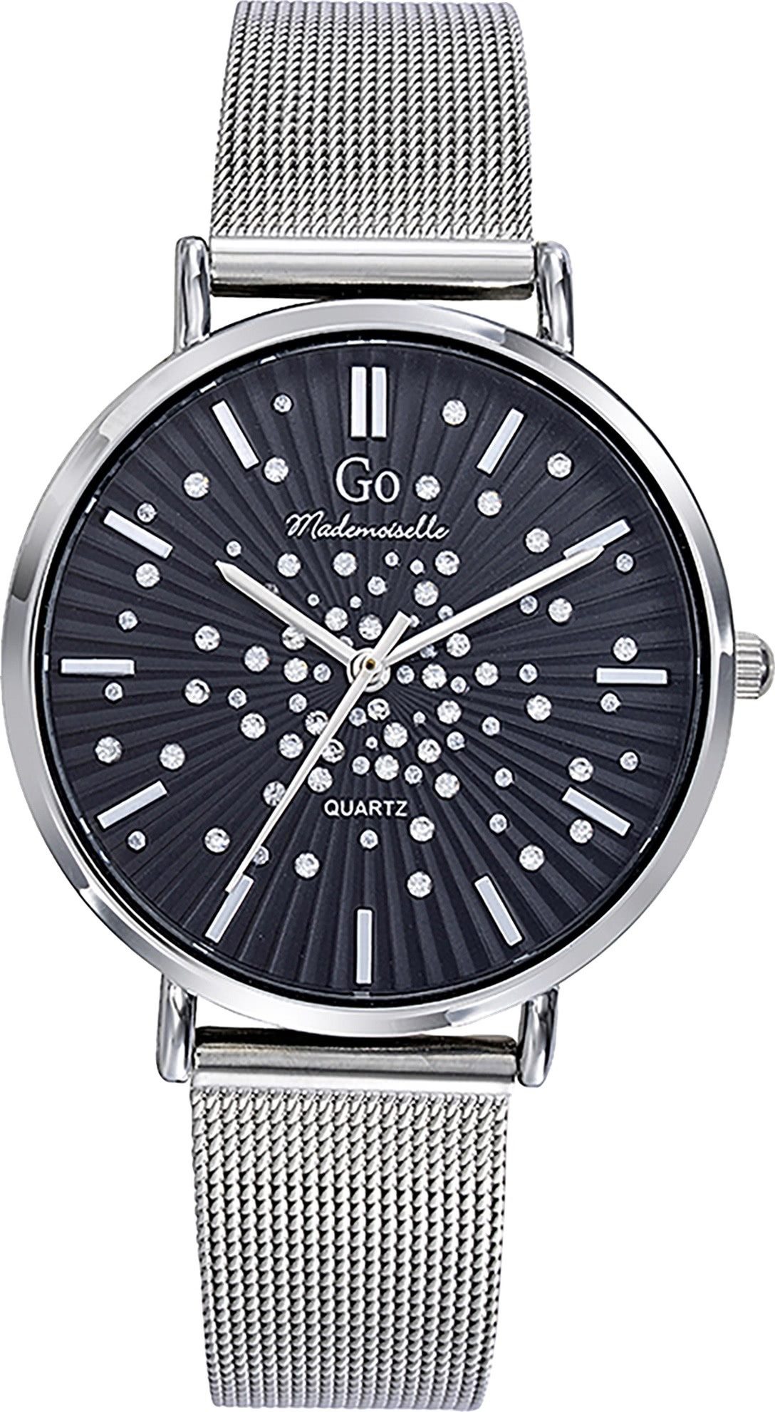 Girl Only Quarzuhr Girl Only GO Damen Armbanduhr, (Analoguhr), Damenuhr GO silber, mittel (ca. 36mm) Edelstahlarmband, Fashion-Style