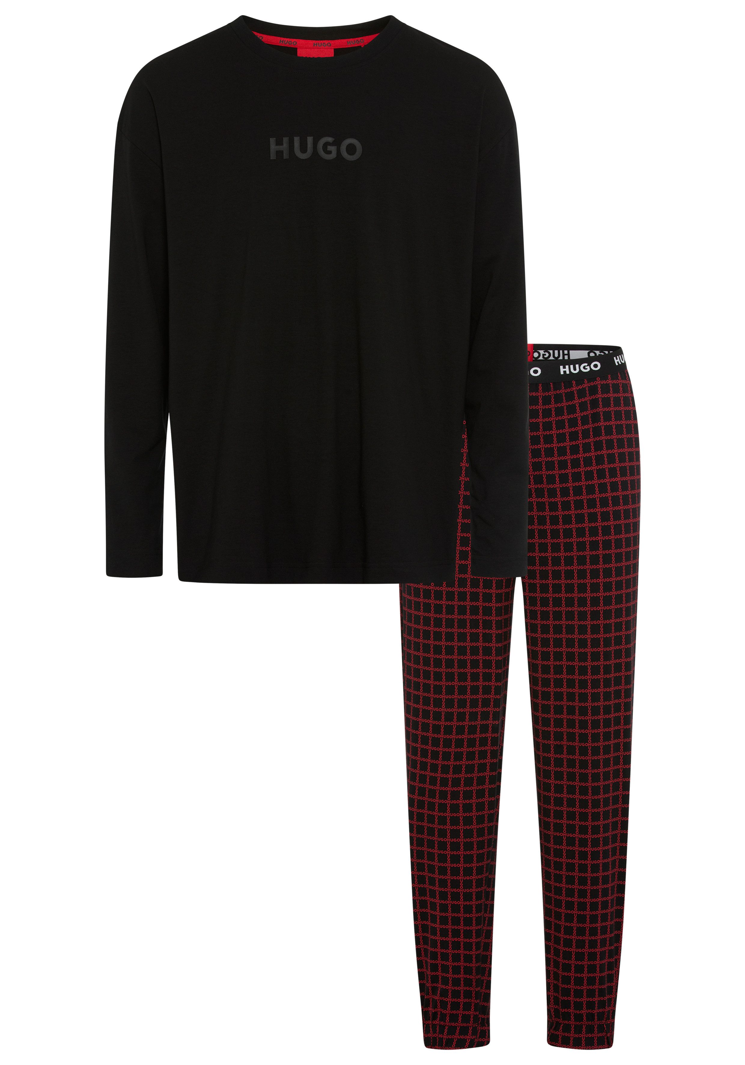 HUGO Pyjama (Set, 2 tlg) Rundhalsausschnitt, elastischer Logobund günstig online kaufen