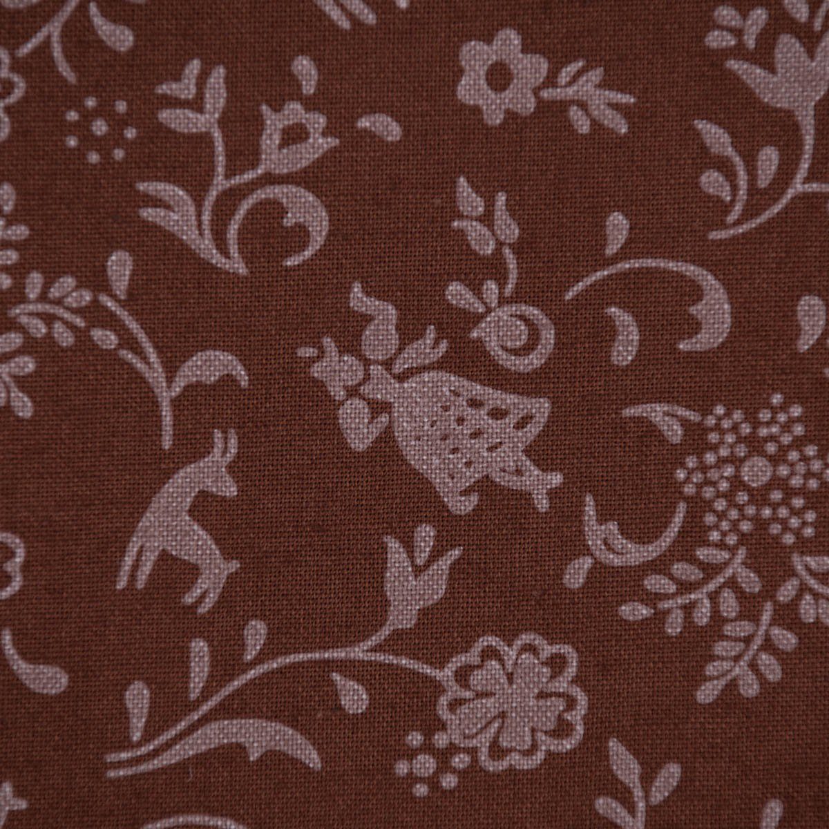 SCHÖNER LEBEN. Stoff Baumwollstoff Meterware Trachten Blumen Tänzer Gämse braun 1,50m