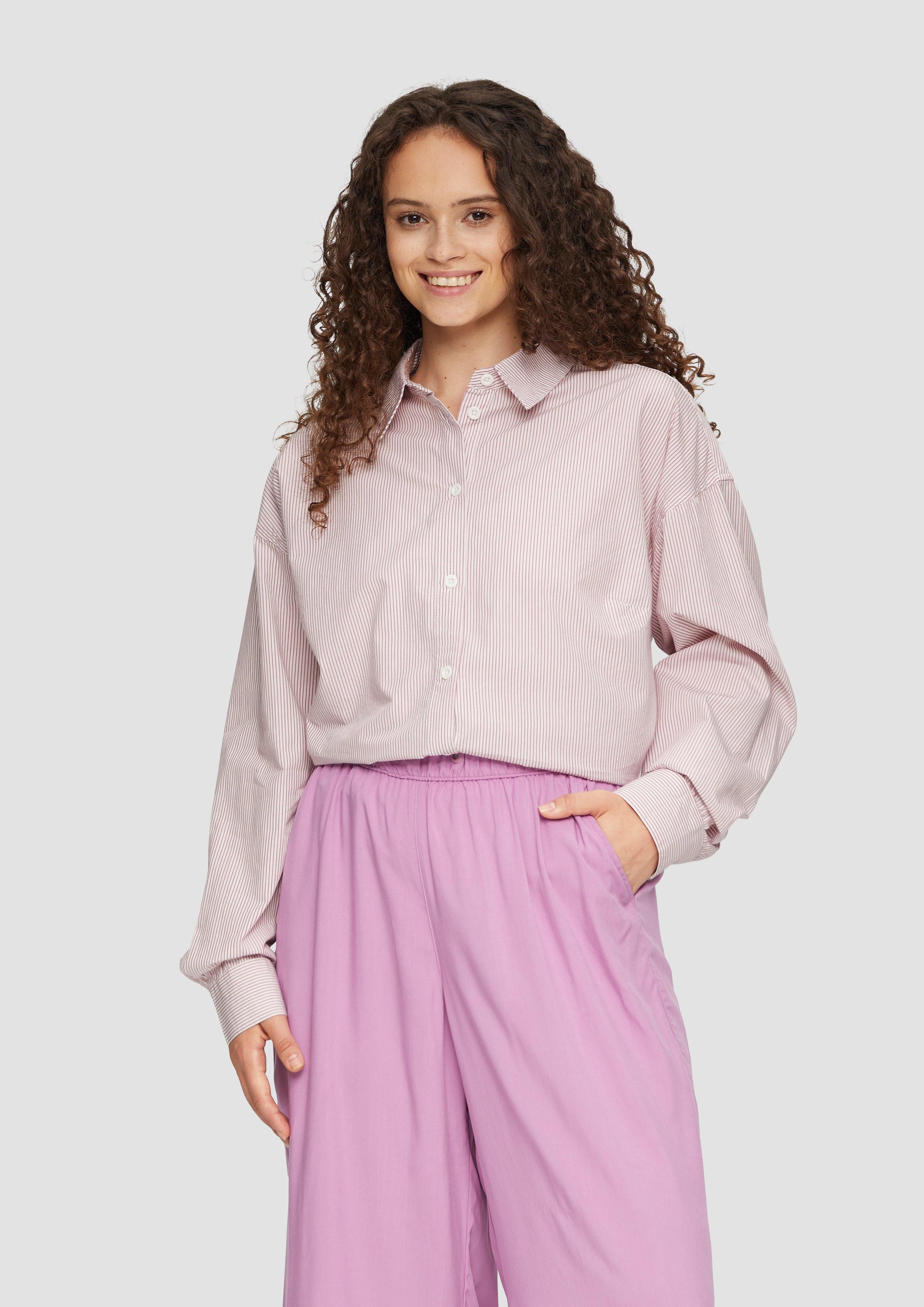 Langarmbluse Oversized-Hemdbluse aus Baumwolle