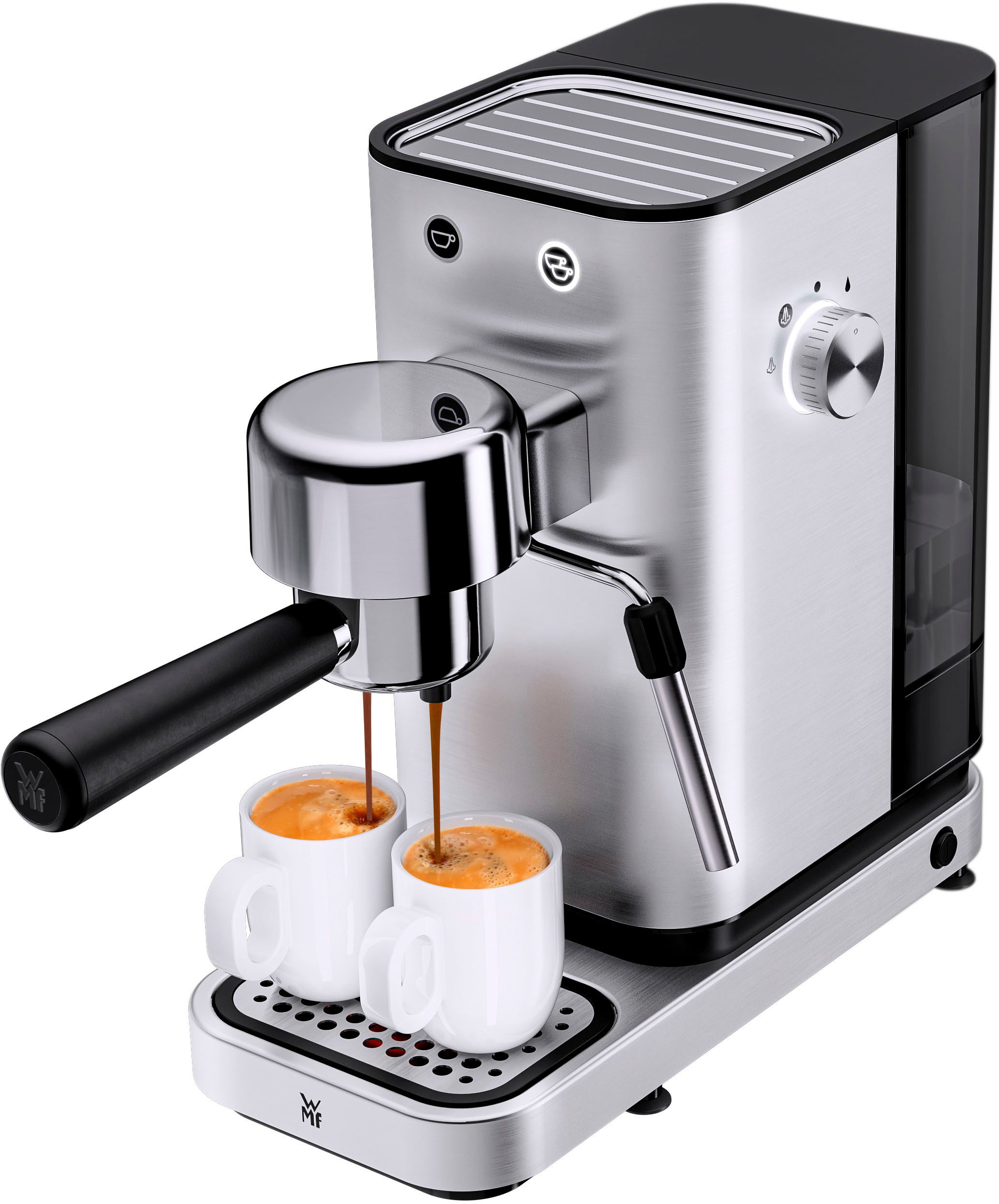 WMF Espressomaschine LONO, kompakt, elegant, 15 bar, 1350 Watt, Milchschaumdüse, Cromargan silberfarben