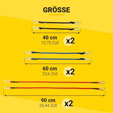 PRETEX Spanngurt 6 Expander mit Haken - 3 Größen & Farbvarianten 6 Expander mit Karabinerhaken - 3 Längen & Farben