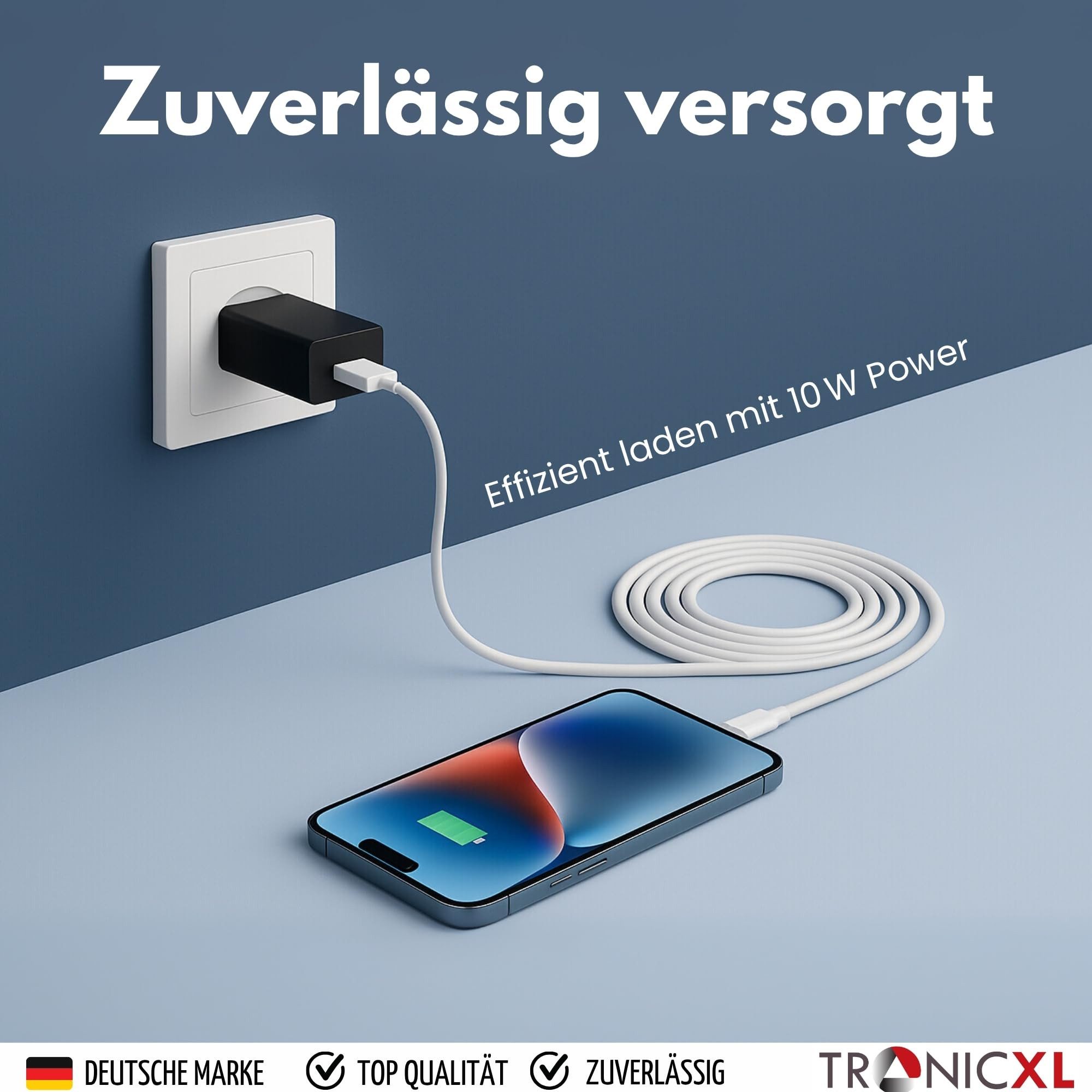 TronicXL 2X USB Netzteil Netzgerät Ladegerät 2A 5V 10W Steckernetzteil Handys USB-Ladegerät (2-tlg., USB-A Buchse für Handy Ladekabel Smartphone schwarz) – Bild 2 von 5