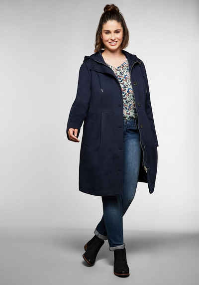 Sheego Trenchcoat in A-Linie, mit hoher Taille und Kapuze