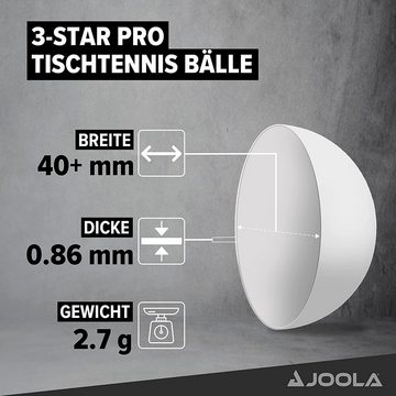 Joola Tischtennisball Tischtennisbälle 3-Star Pro Ball white 12 CT, Tischtennis Bälle Tischtennisball Ball Balls