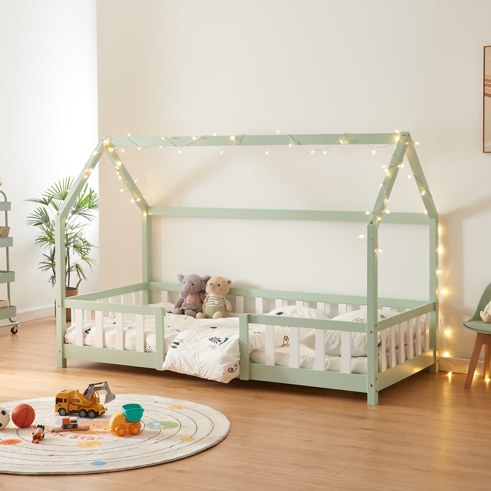 en.casa Kinderbett, »Sisimiut« Haus-Optik mit Rausfallschutz günstig online kaufen