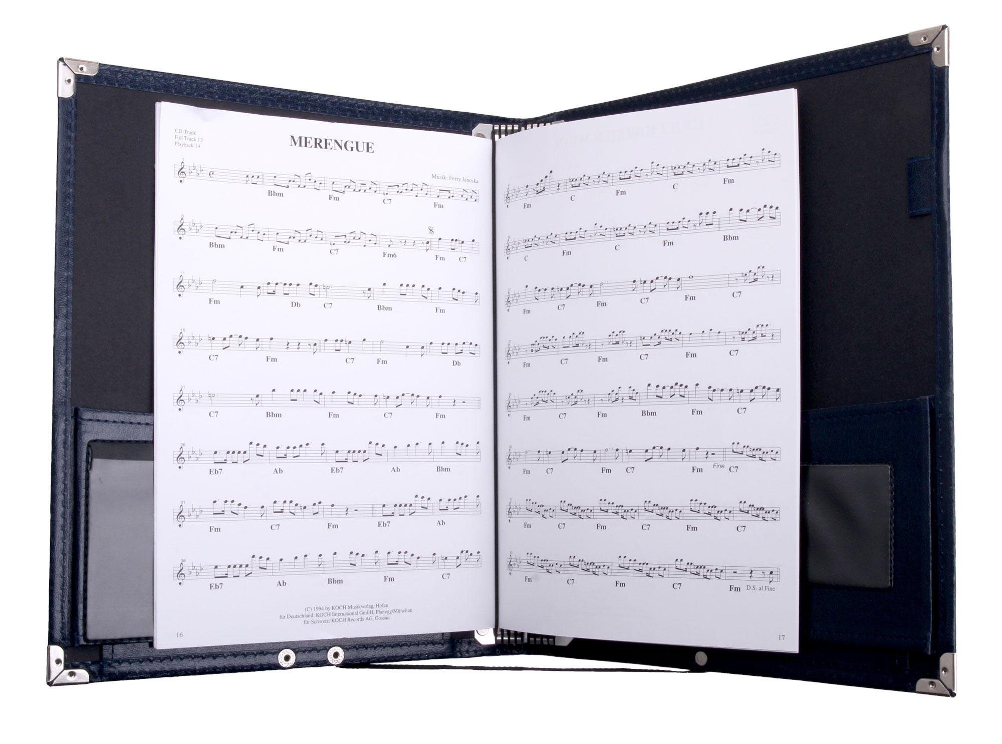 Classic Cantabile Ringbuchmappe 10x Notenmappe Chormappe aus Deluxe - - Blau für (10-St) Kunstleder Musiknoten