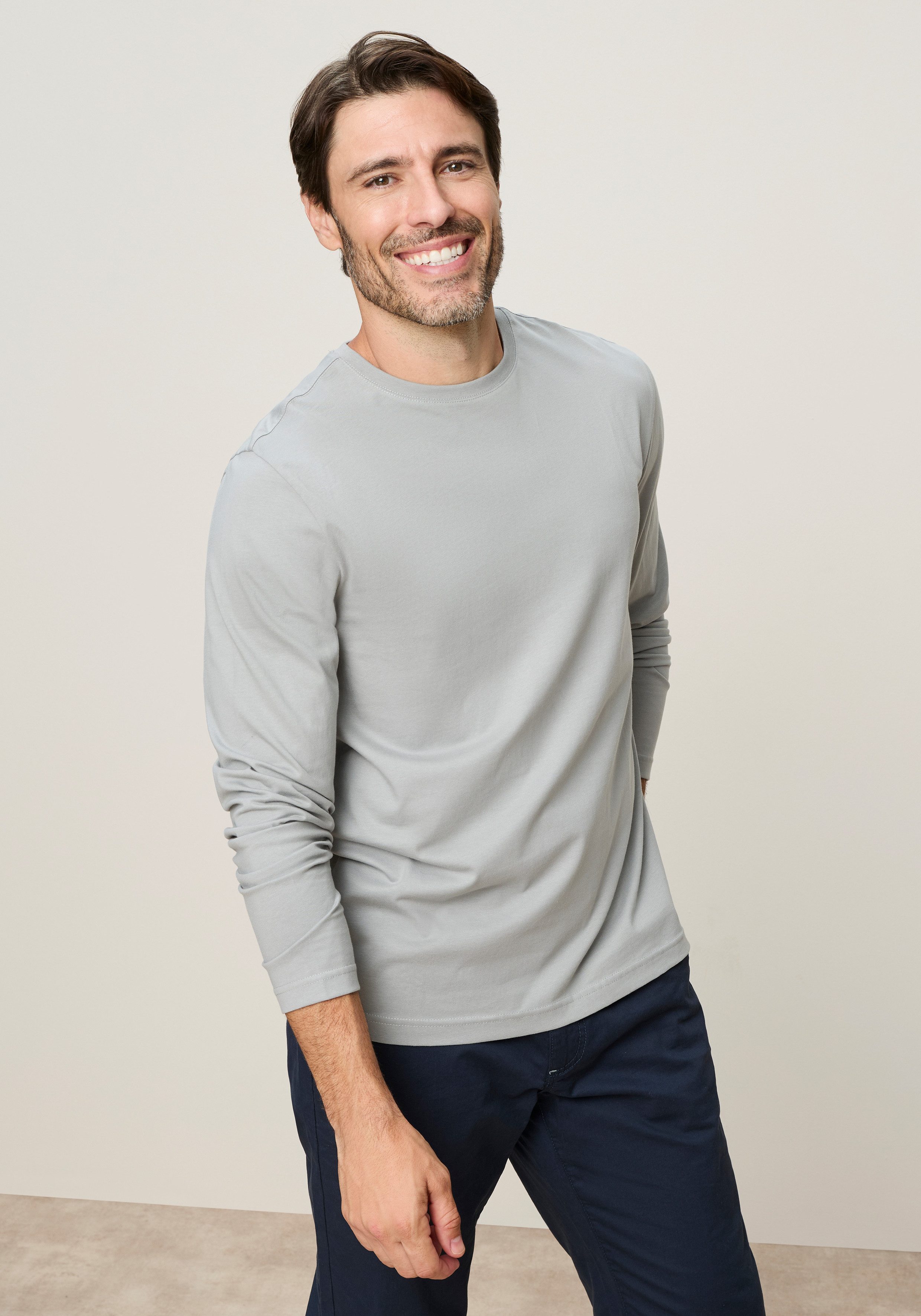 Man's World Langarmshirt neue Farbe ! (3er-Pack) Langarm, unifarben, aus Baumwolle, im 3er-Pack – Bild 5 von 5