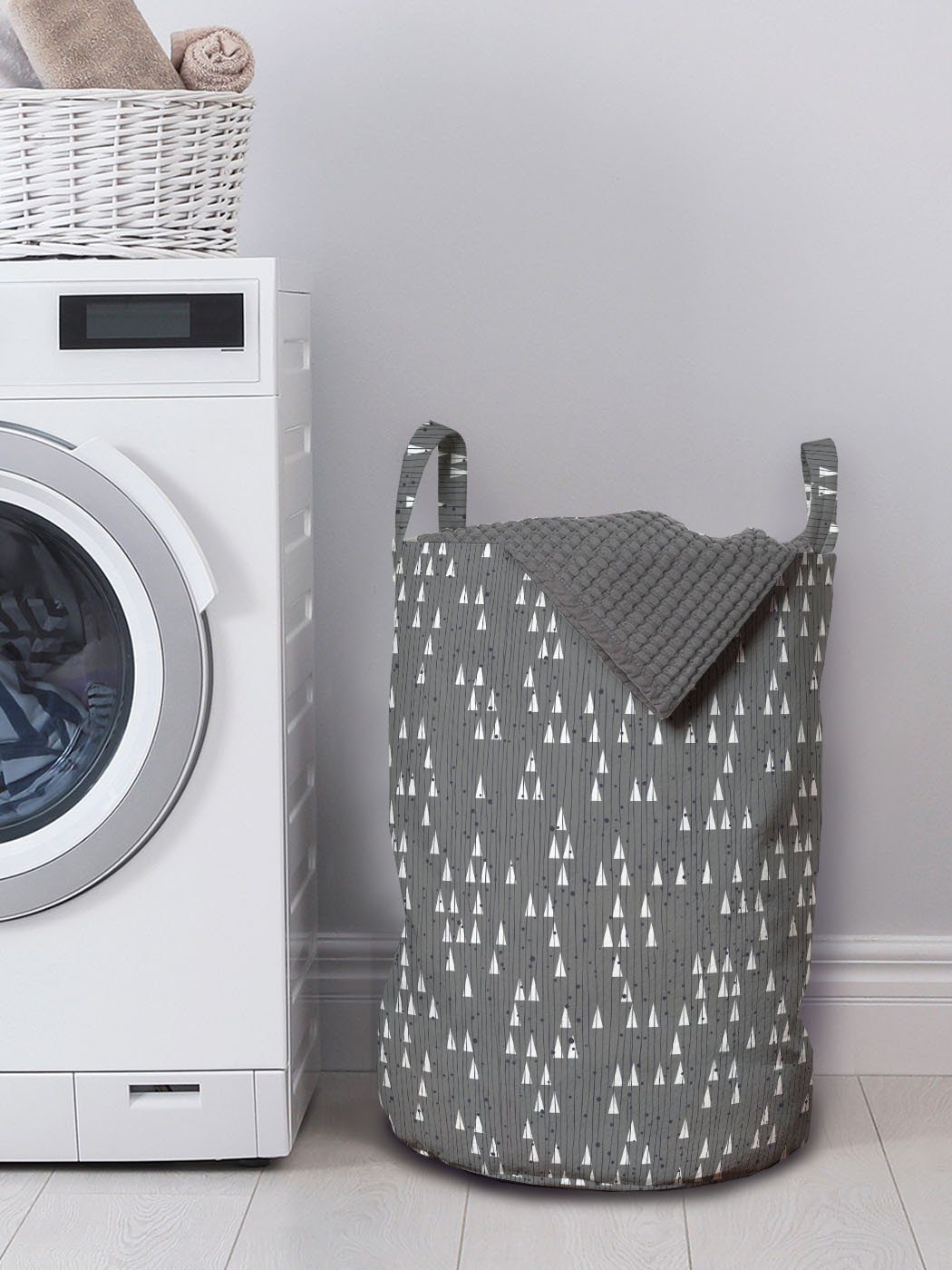 Abstrakt für Waschsalons, Wäschesäckchen Griffen Geometrische Triangles Abakuhaus Wäschekorb Kordelzugverschluss Spots mit