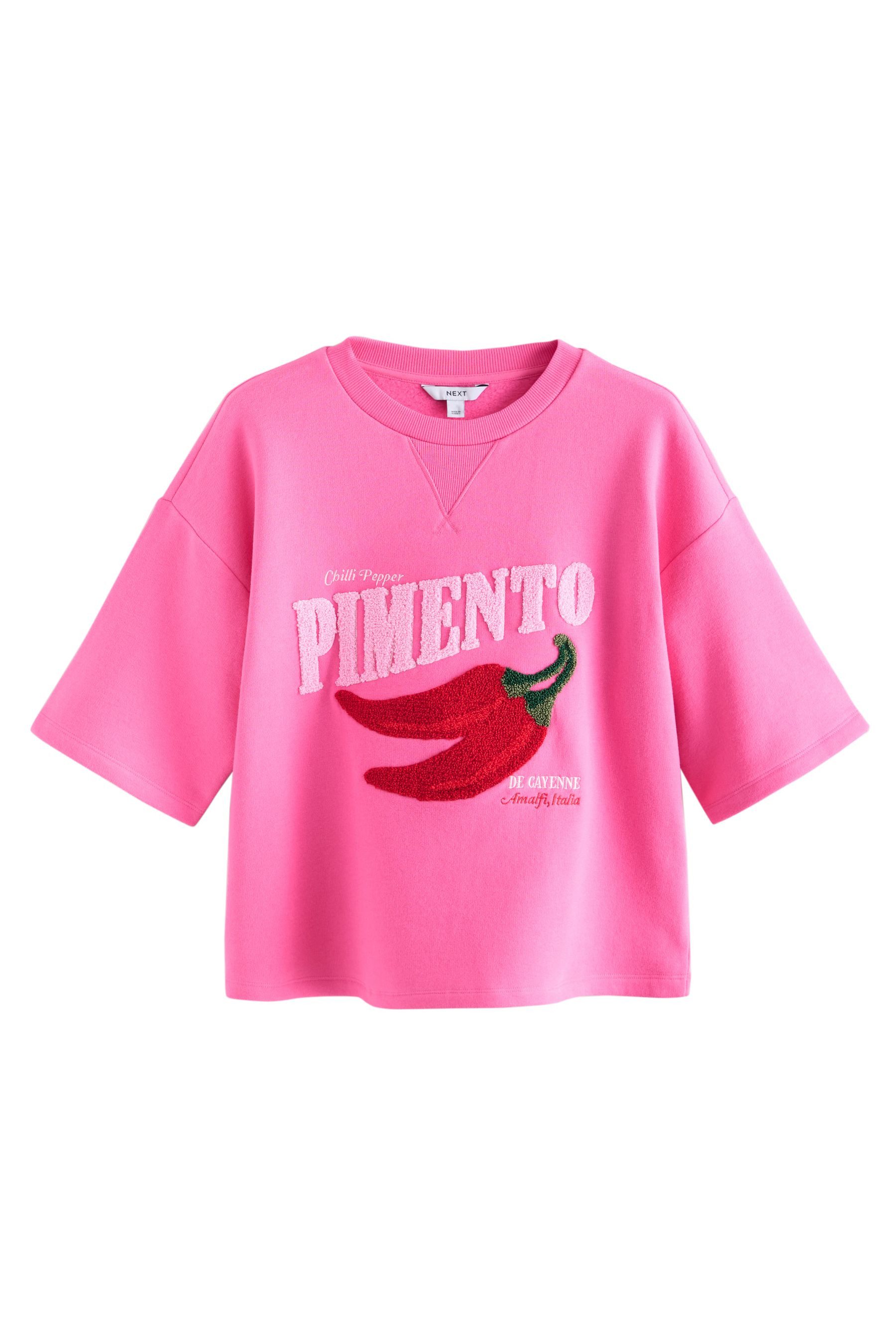 Next T-Shirt Leichtes Kurzarm-Sweatshirt - Grafikprint, Chilli (1-tlg) günstig online kaufen