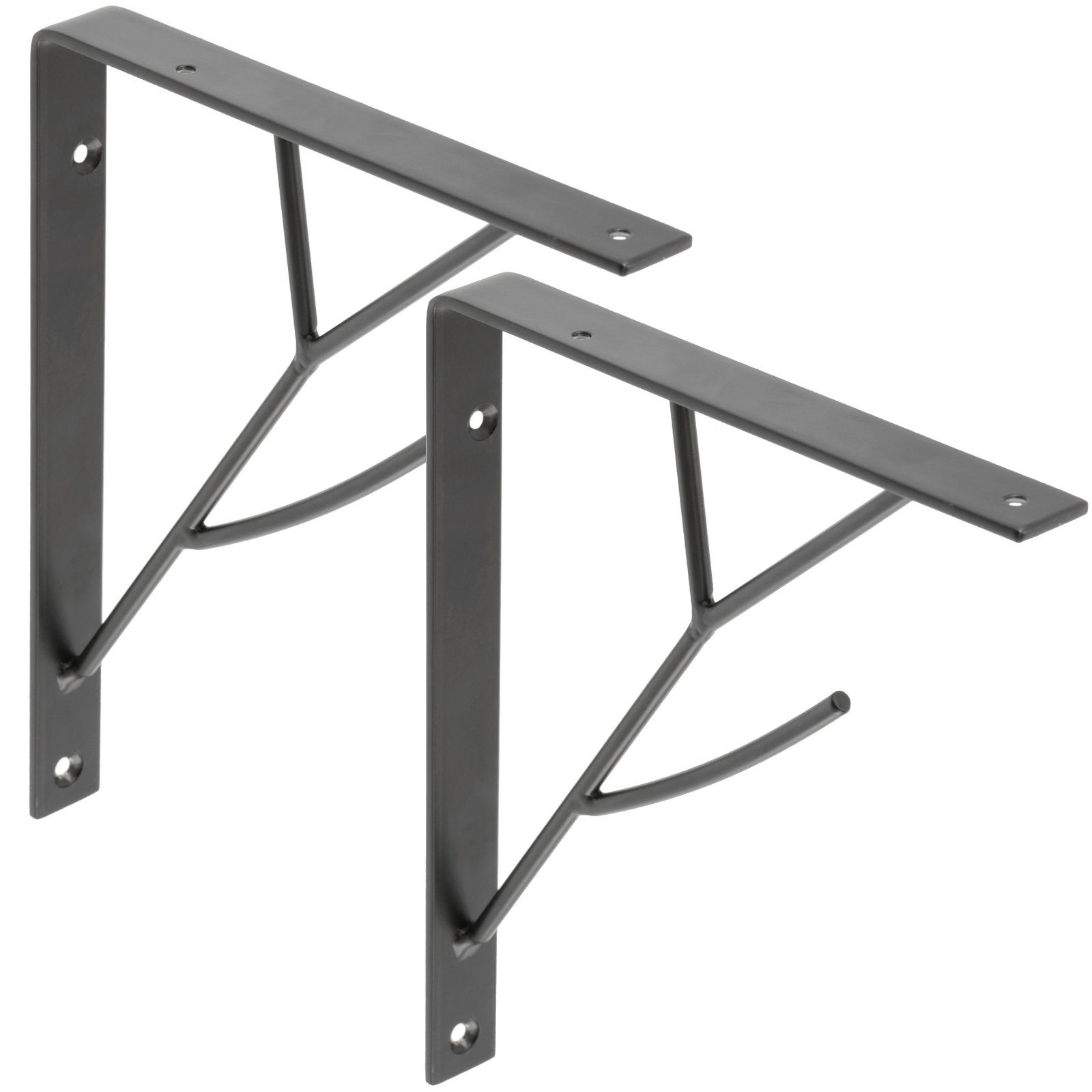 SO-TECH® Wandregalhalter Regalkonsole RK13 schwarz Stahl Regalwinkel für Holzplatten, 2-tlg., Tragkraft je Paar: 20 kg