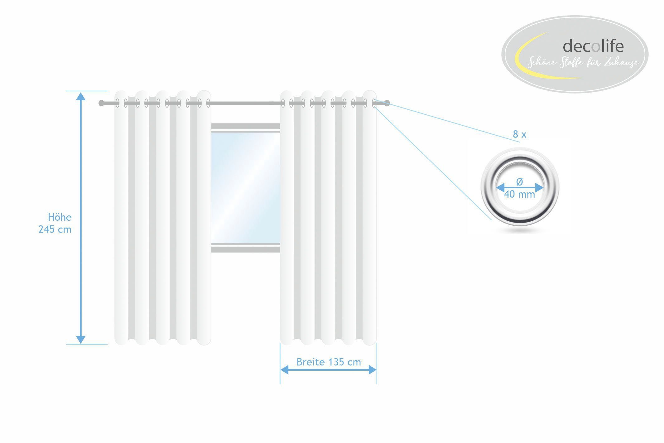 mit Querstreifen halbtransparent, Wirkware, (1 Gardine St), farbigen Scala, decolife, Ösenschal Ösen