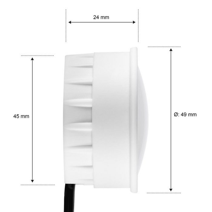 LEDANDO LED Einbaustrahler IP65 RGB CCT LED Einbaustrahler Set extra flach in schwarz mit 5W Leuchtmittel von LEDANDO - RGB + Warm bis Kaltweiß - inkl. WiFi APP-Steuerung - Tuya Smart Life - Badezimmer CN11377