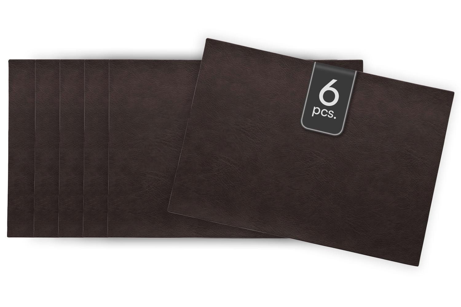 ASA SELECTION Platzset VEGAN LEATHER, Tisch-Sets, Dunkelbraun, B 33 cm, (6- günstig online kaufen