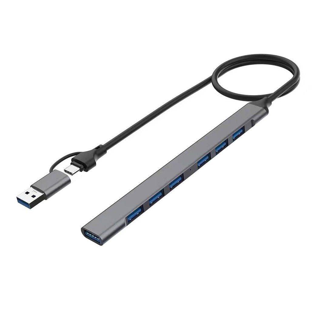 Bolwins A38 USB Typ C + USB Stecker auf USB Buchse OTG Adapter Kabel 7in2 50cm USB-Kabel, USB Typ A, USB-C, USB Typ A (50 cm), 7x USB 3.0 Typ A, 2in1 USB 3.0 Typ A & Typ-C von Bolwins